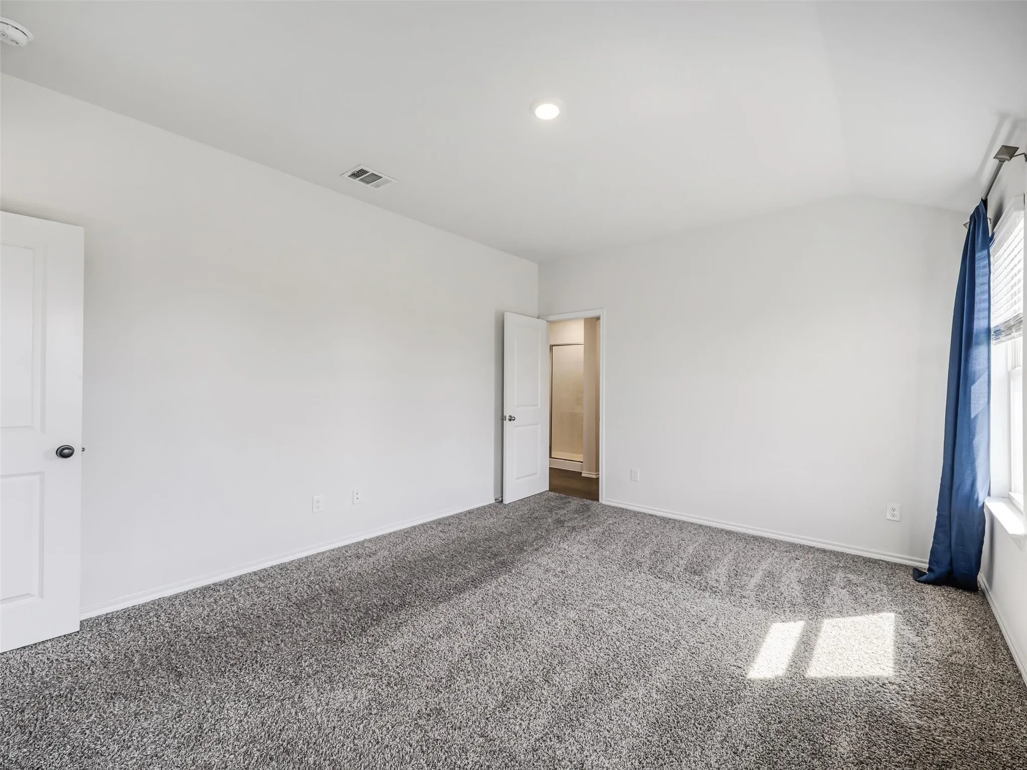 Plush carpet primary bedroom