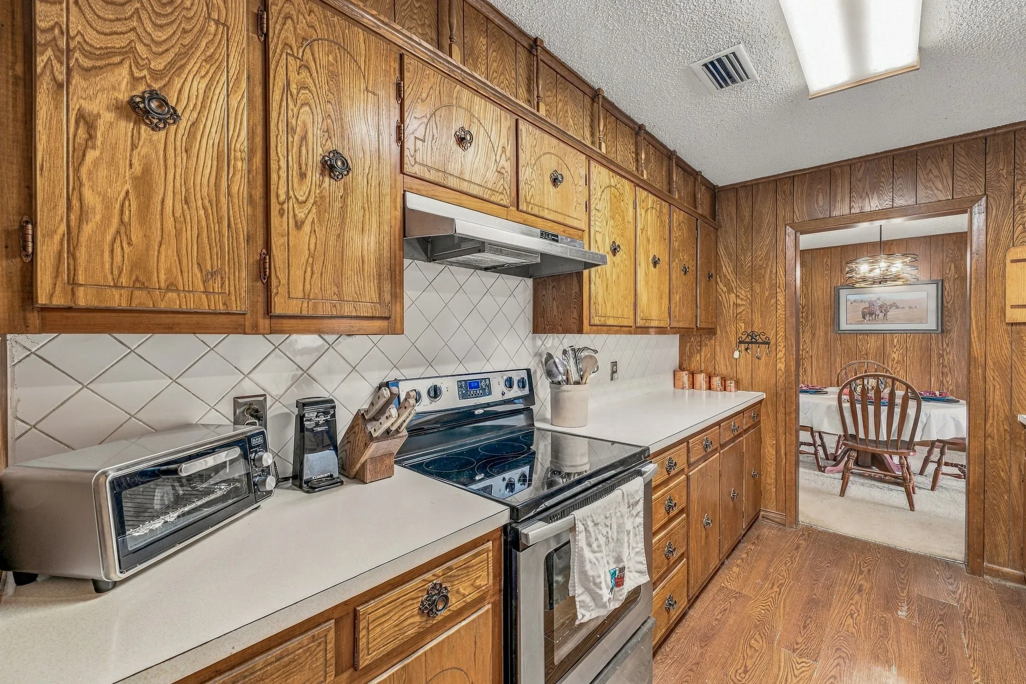 Wood-finish flooring and wall paneling