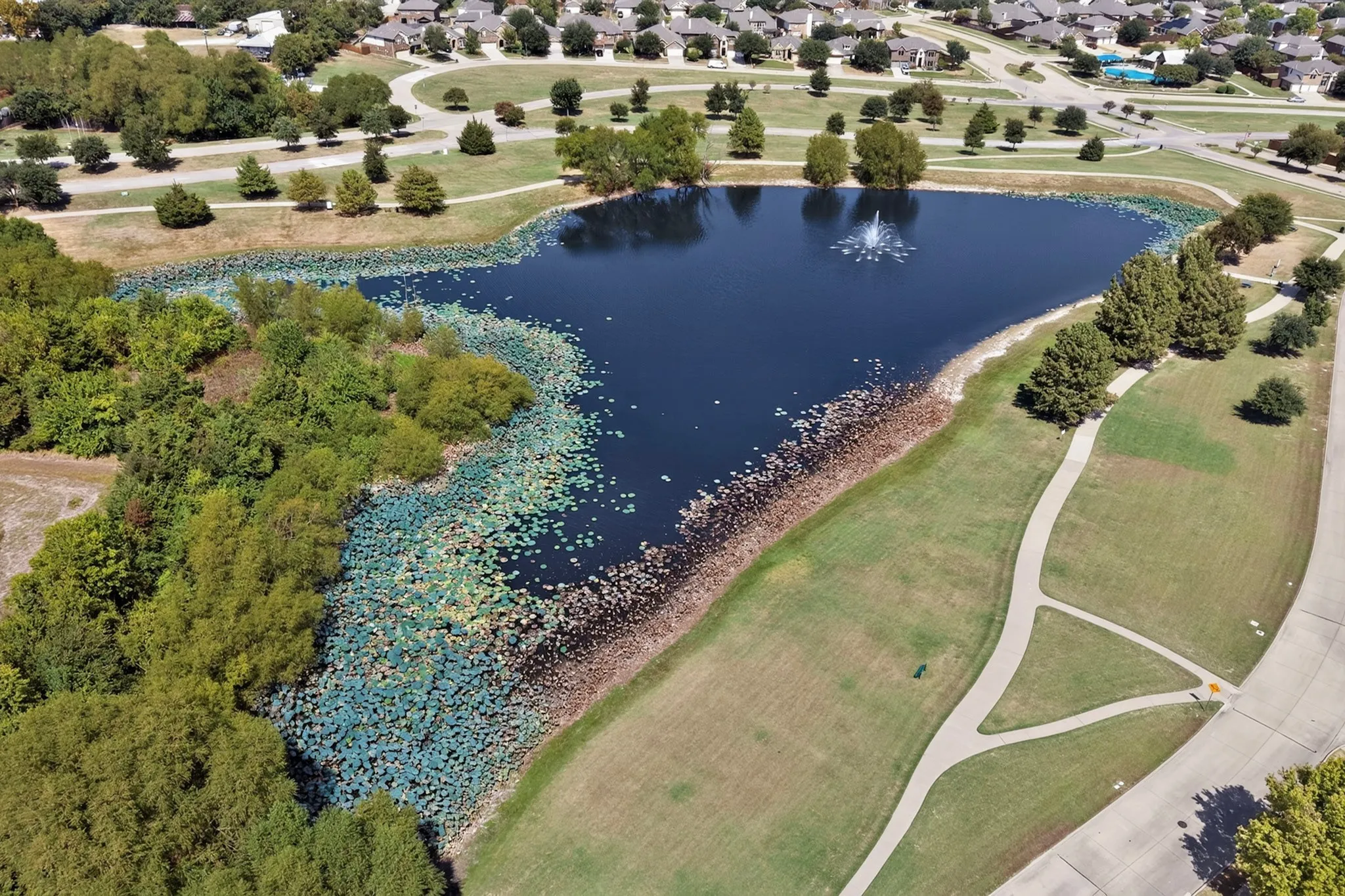 The community pond a minute away!
