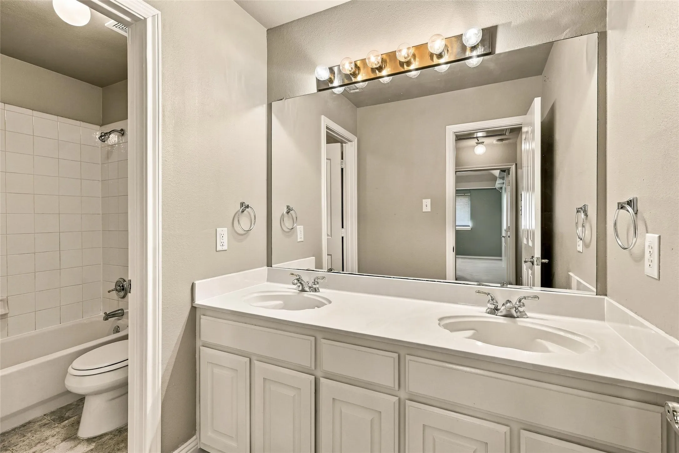 Bathroom located upstairs