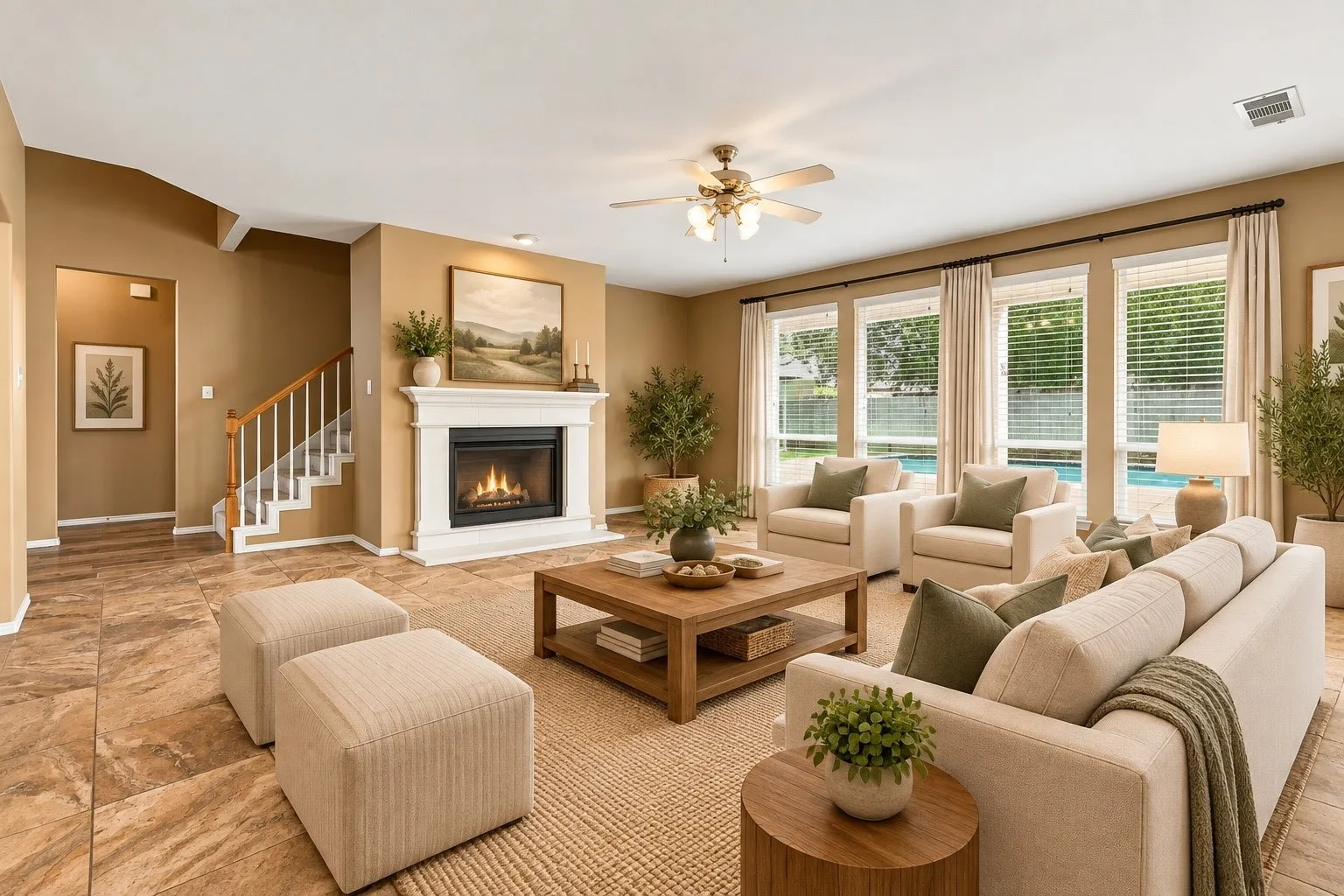 Living room staged