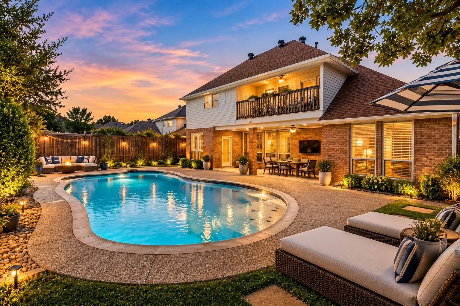 Backyard virtually staged
