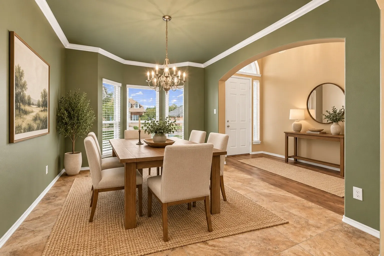 Dining area staged