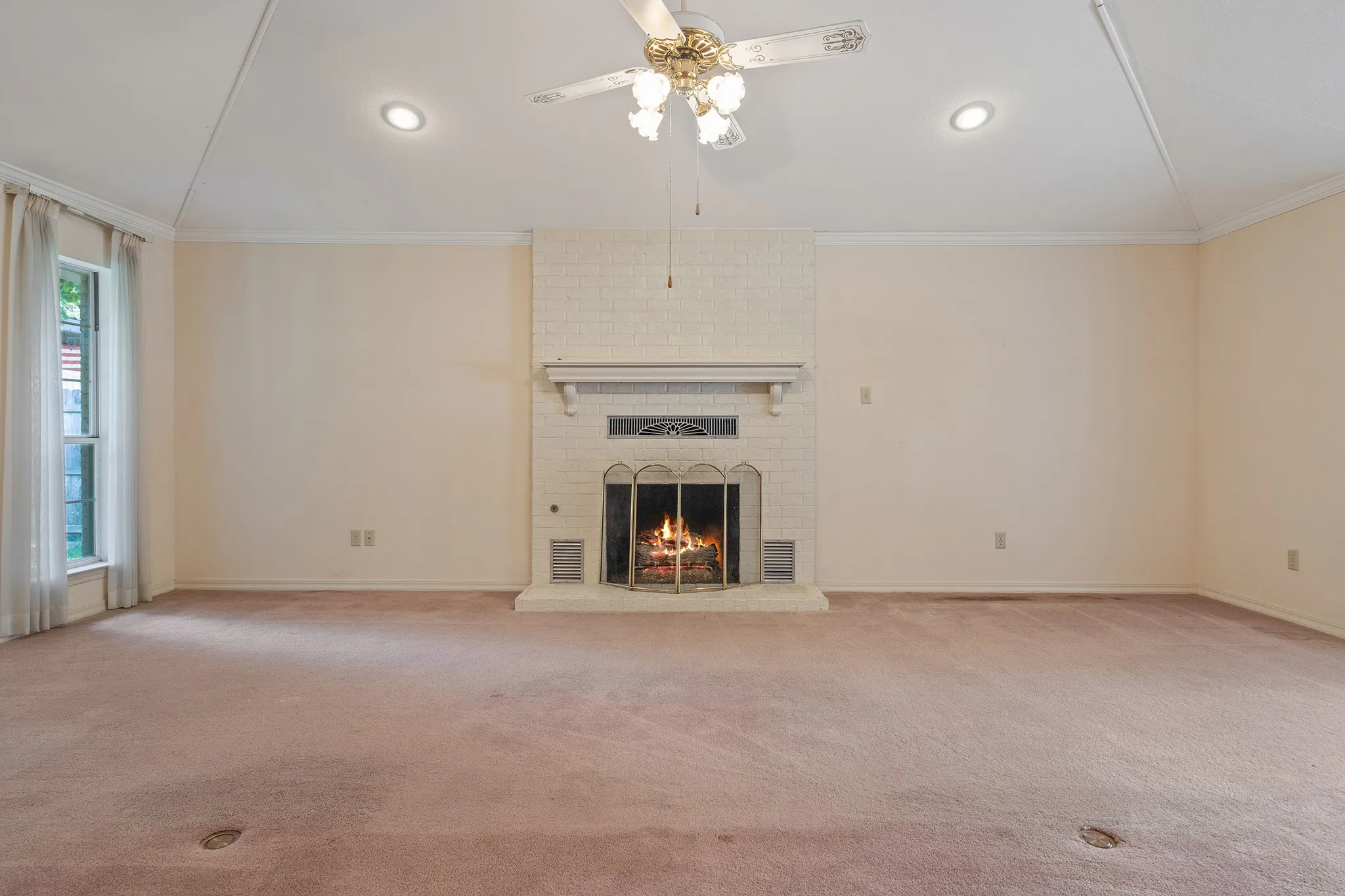 gas logged fireplace