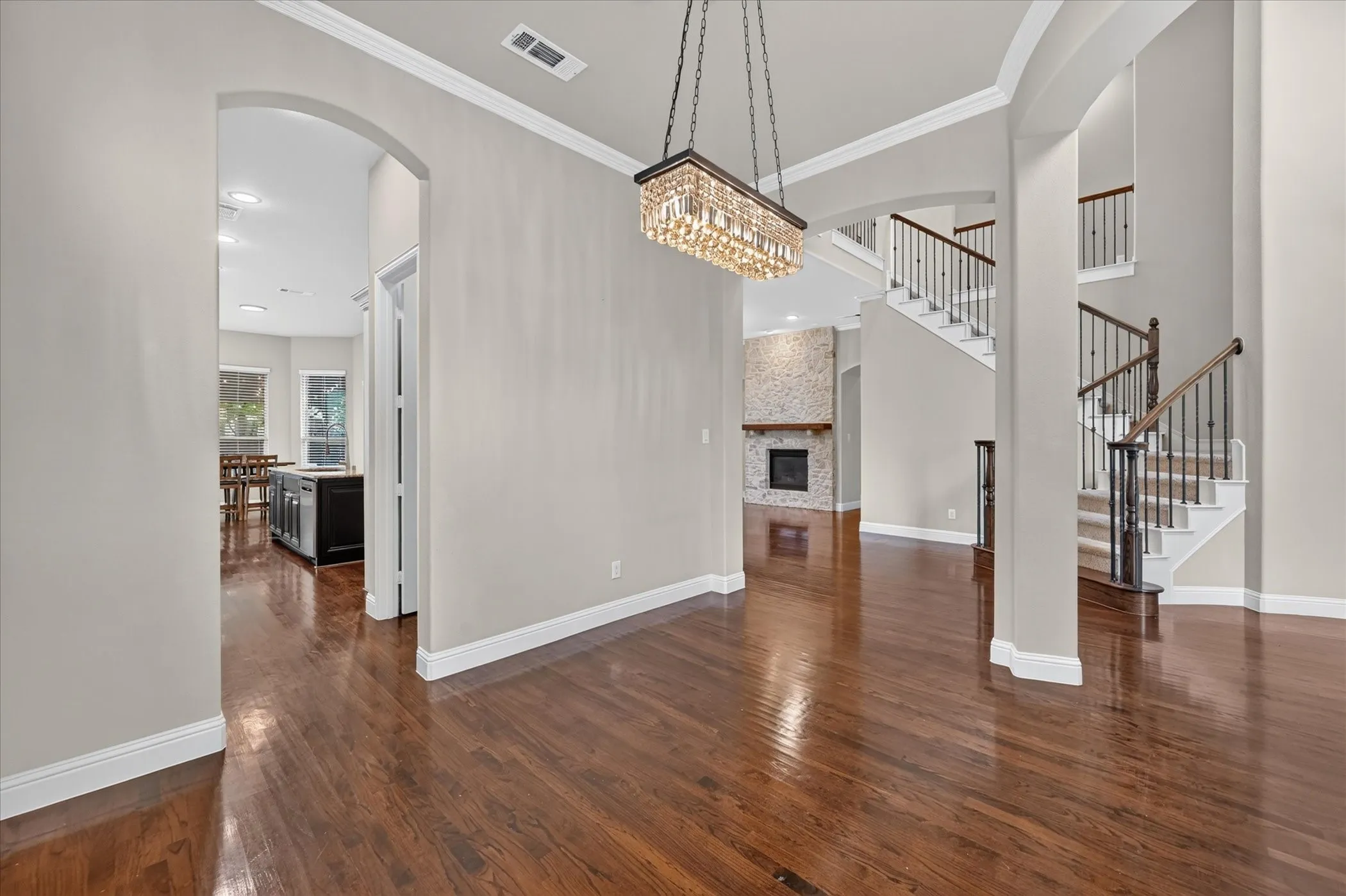 Hardwood flooring throughout the main level