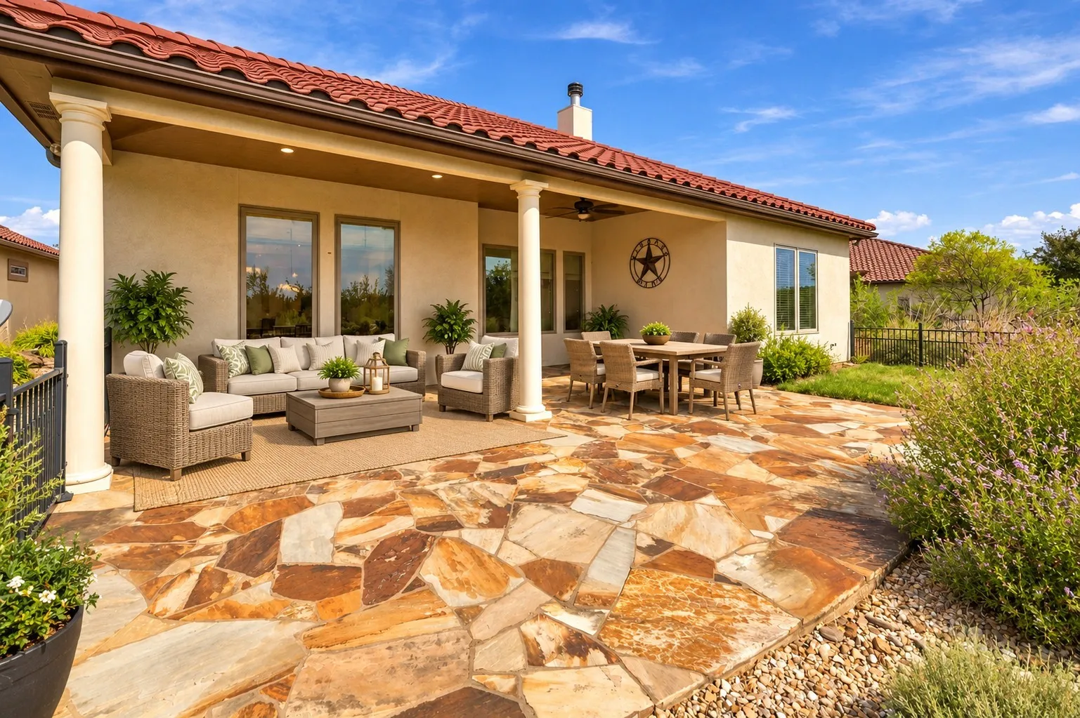 Back Patio and porch.
