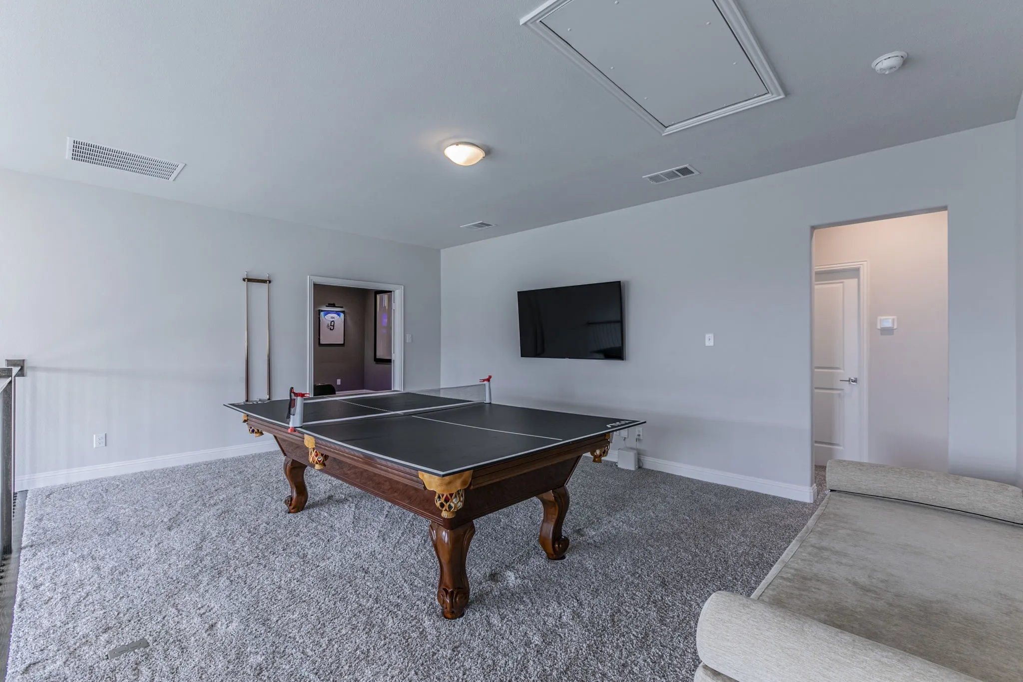 Game room featuring carpet flooring