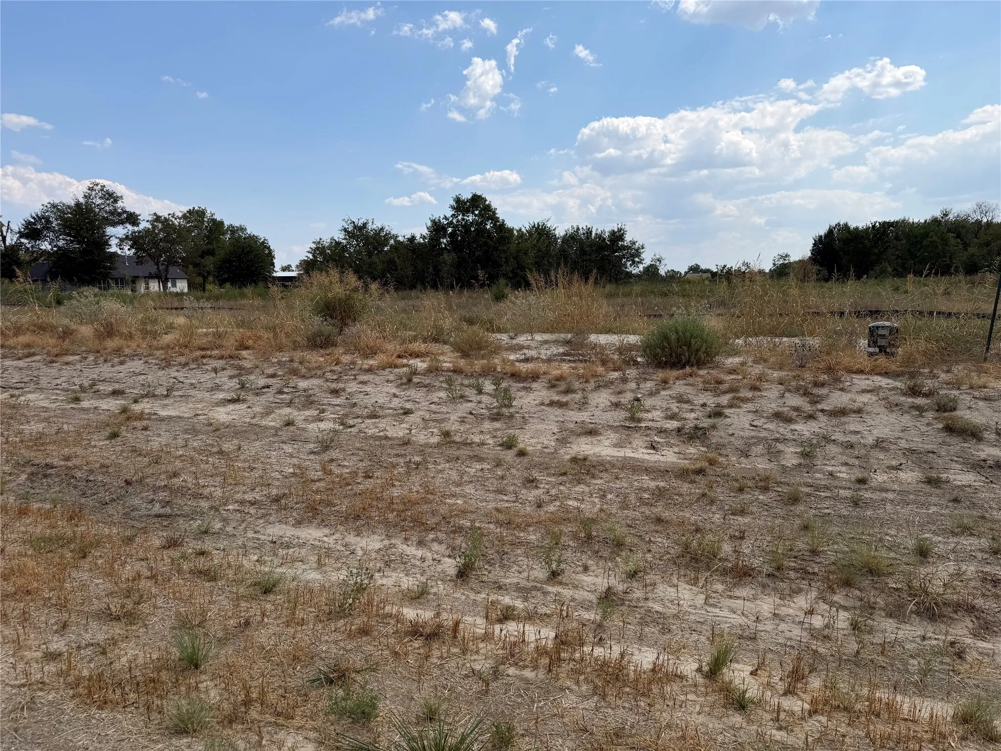 Expansive undeveloped land featuring natural vegetation and distant structures