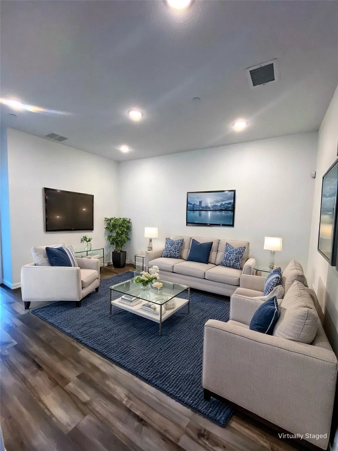 Bonus Space Downstairs Staged as a Second Living Area