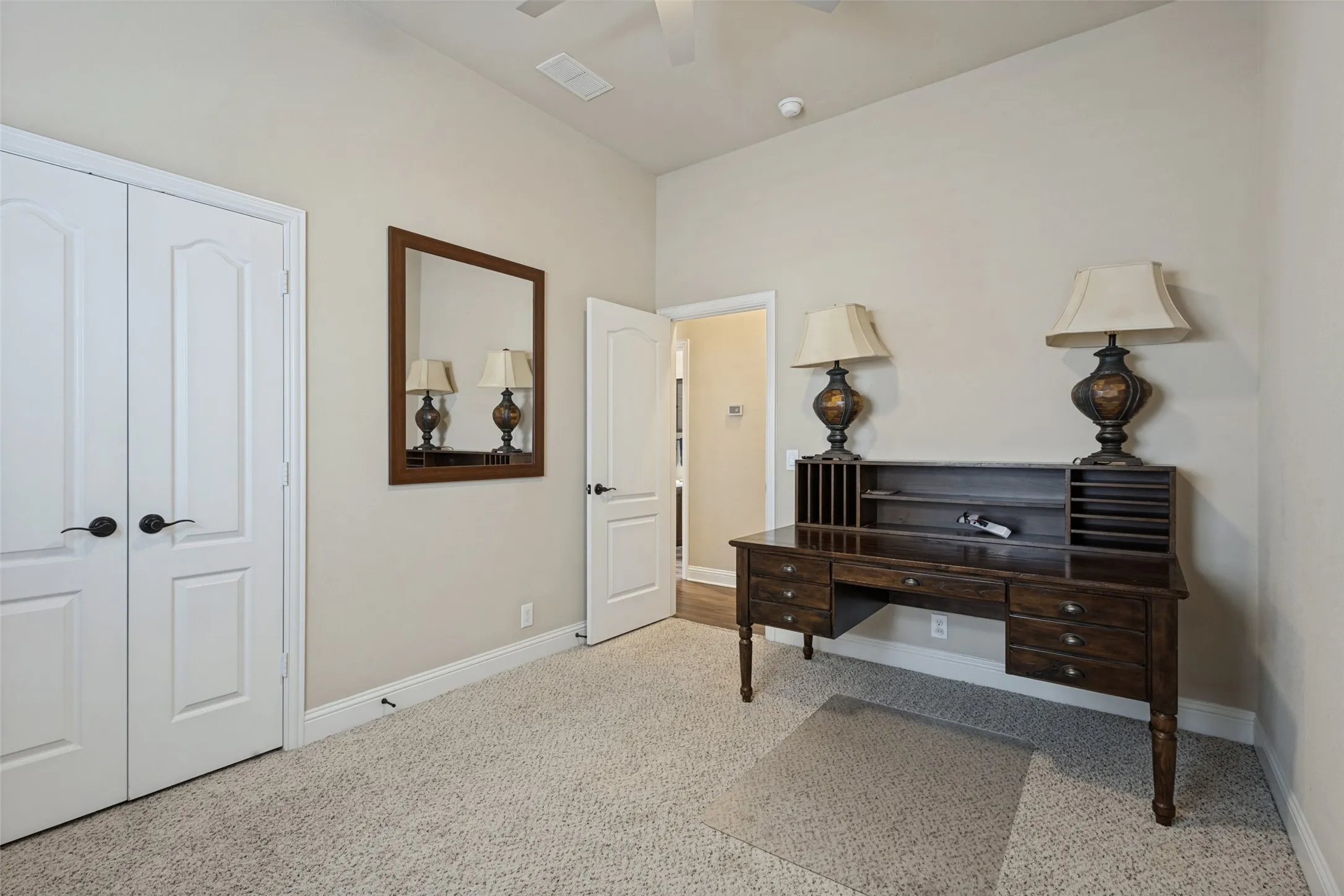 This bedroom can be used for your office or you could add a bed if needed.