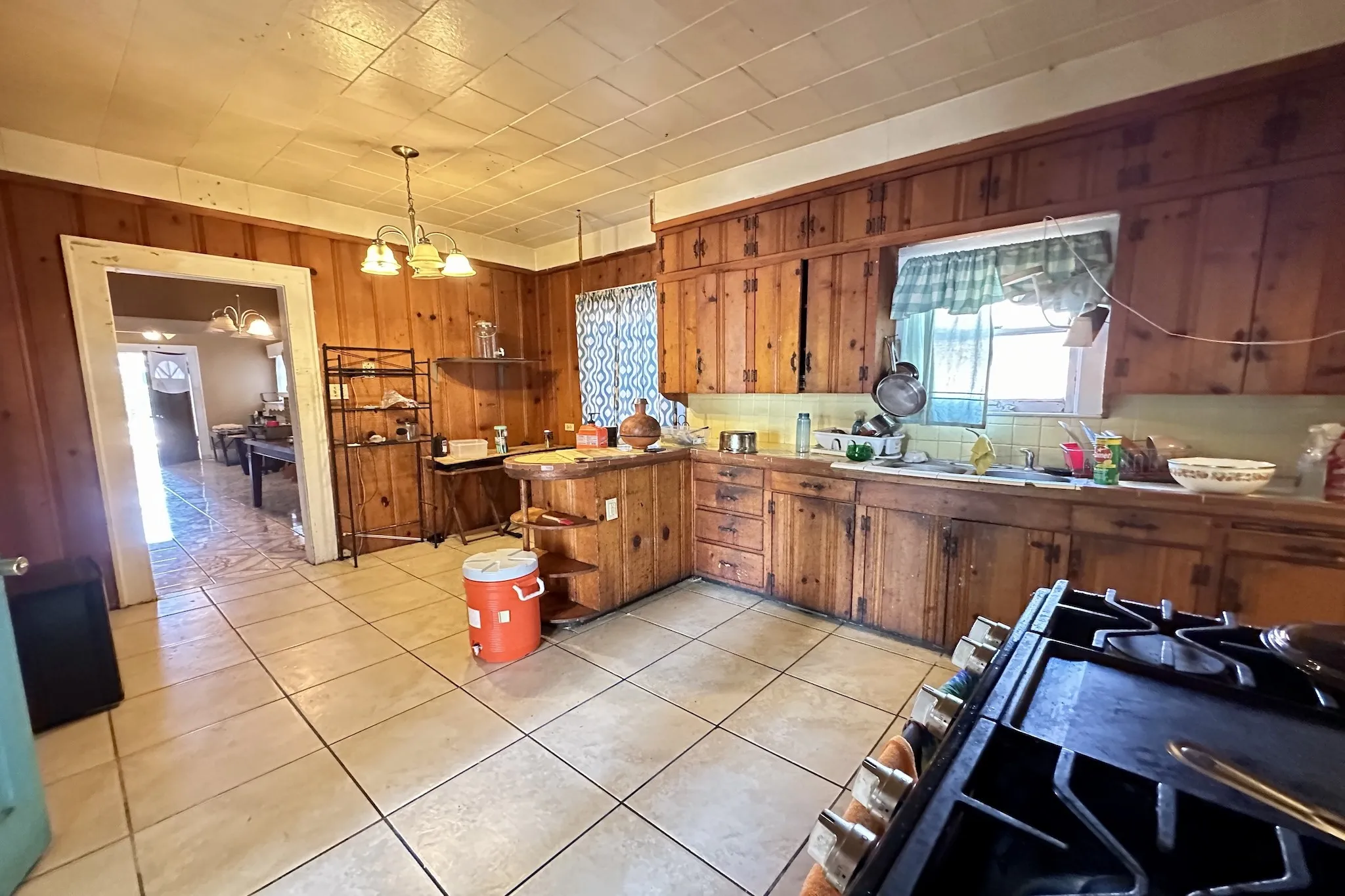 Kitchen from a from a different angle to showcase potential