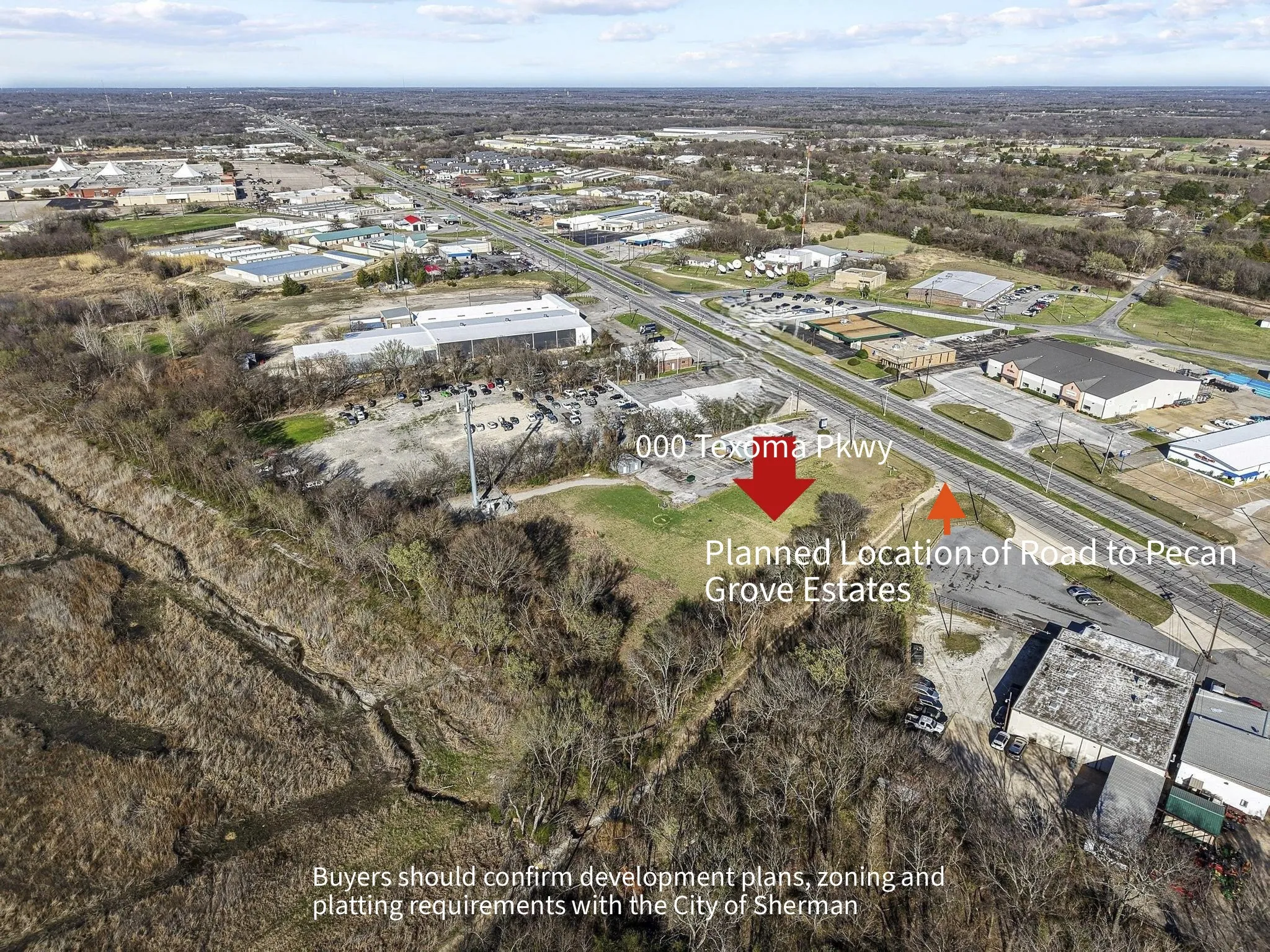 Planned Location of Road to Pecan Grove Estates
