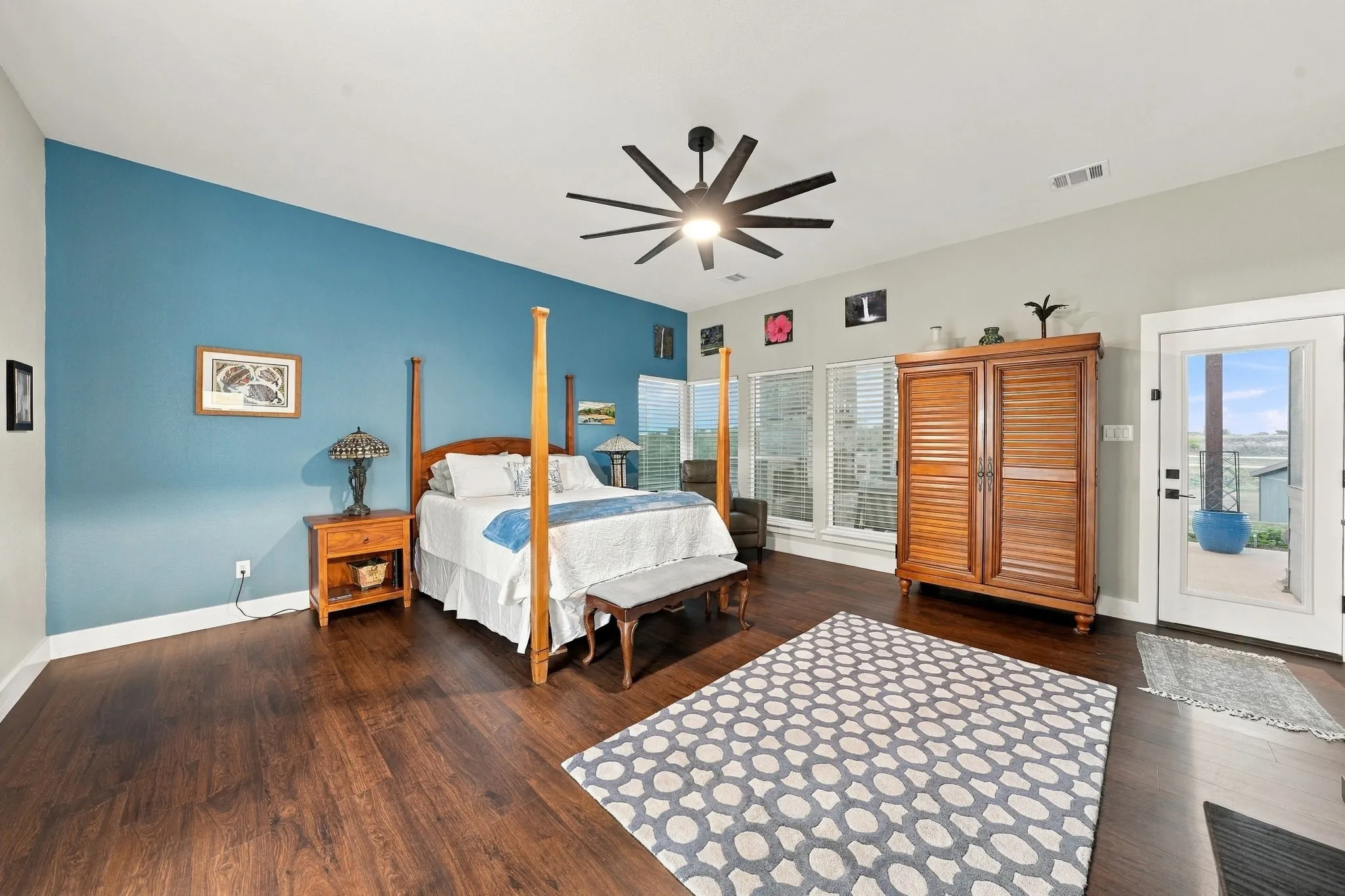 Primary bedroom includes patio access