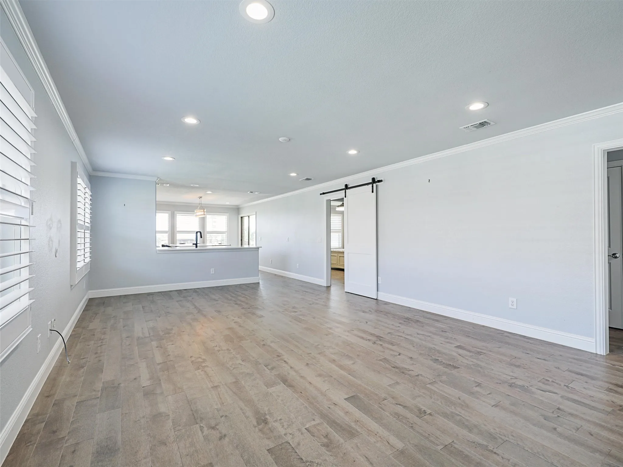 Living area with Luxury Vinyl Plank (LVP) Flooring