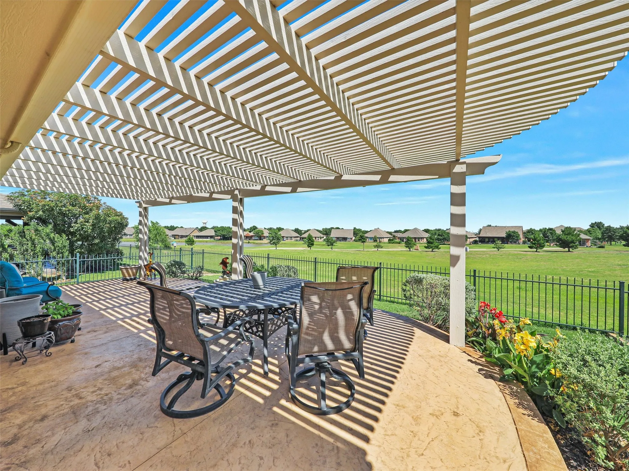 View down the 2nd Hole of Frisco Lakes 18 Hole Golf Course. All Patio Furniture negotiable with sale of Home