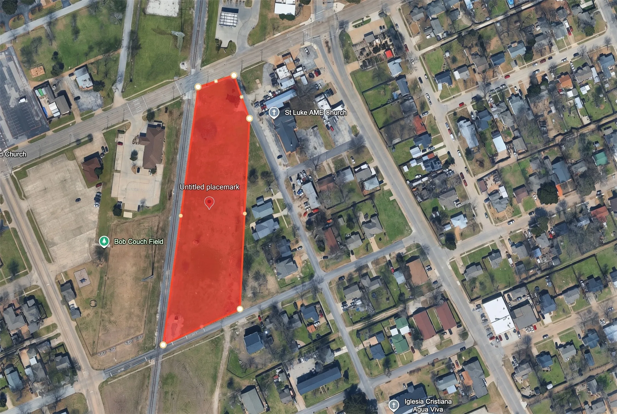 Aerial Map. Outlining the boundaries of the property within the surrounding area