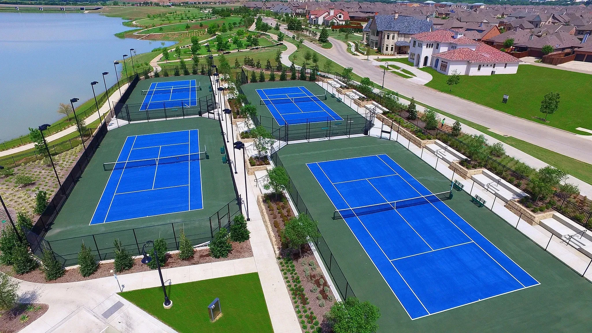Multiple pickleball courts