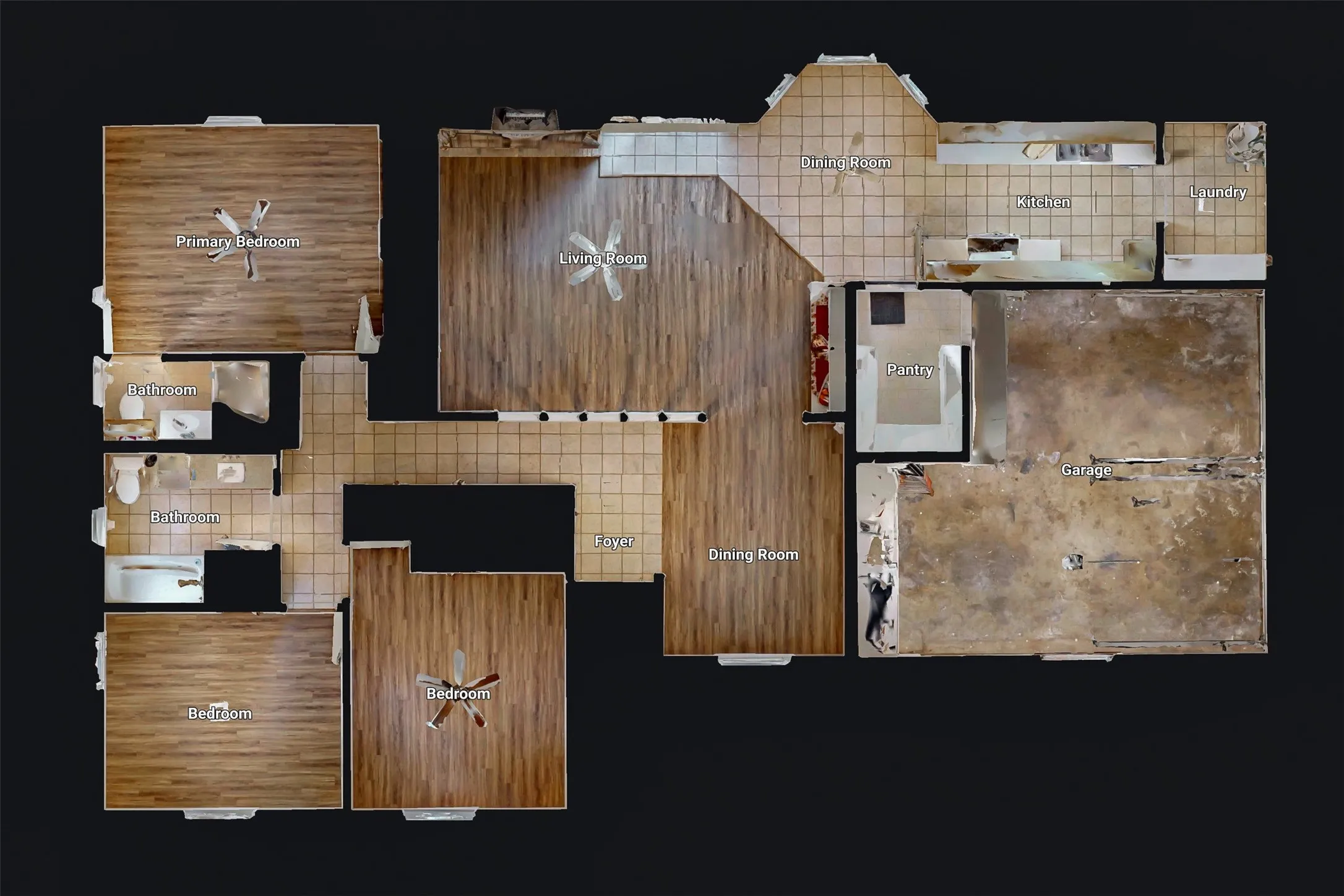 Floor layout to show location of fans and flooring. Information deemed reliable but not guaranteed.