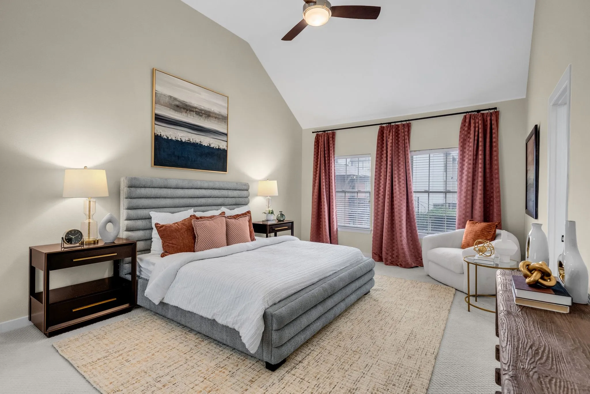 Primary suite features TWO separate bathrooms and TWO separate closets. Lots of windows on both sides!