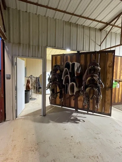 Tack Room with hinged Saddle Rack
