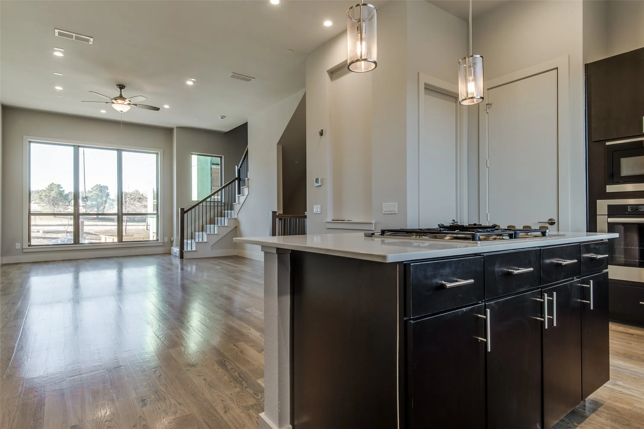 View from kitchen to living room