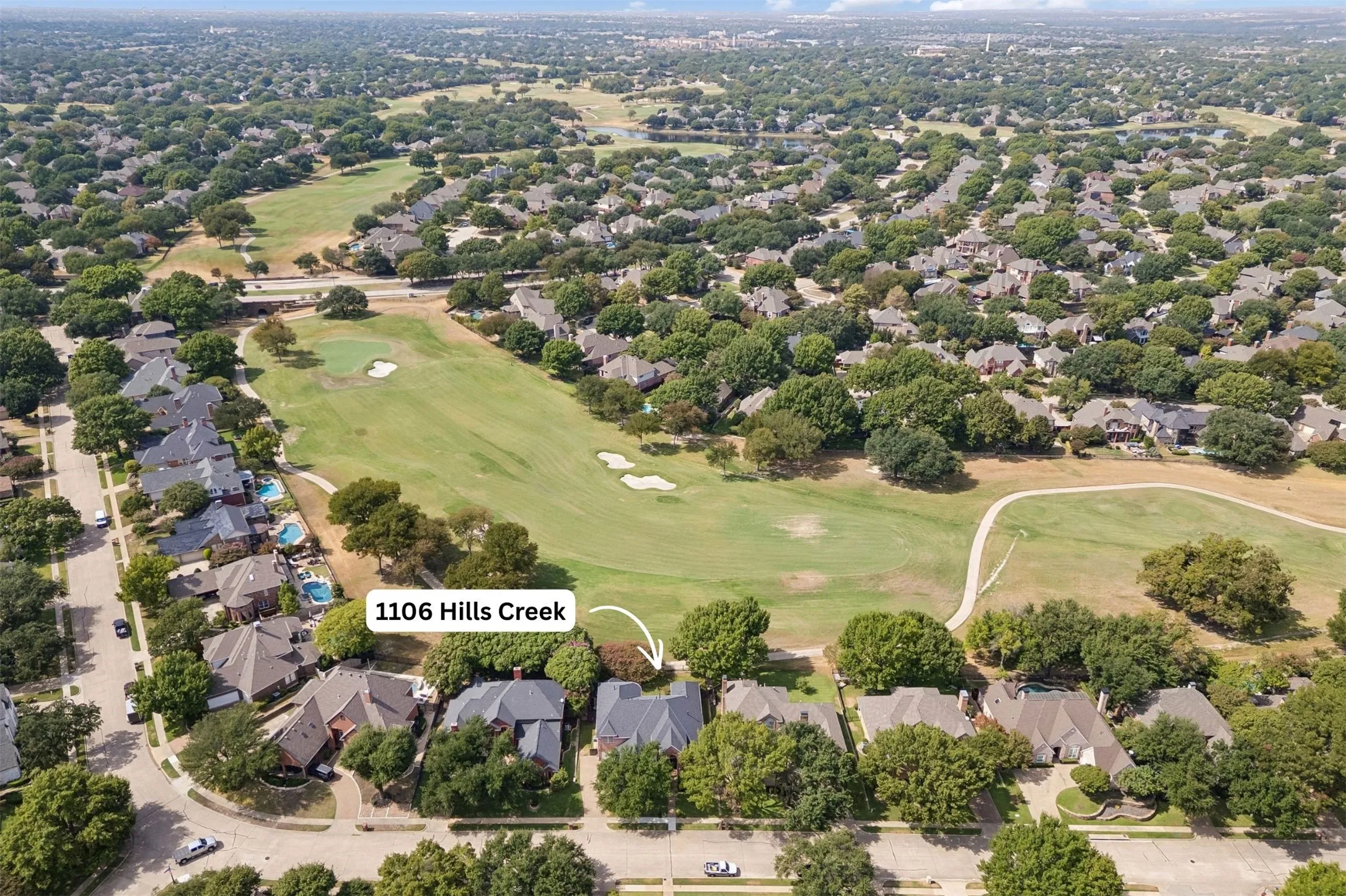 Aerial view looking over the gorgeous community of Stonebridge Ranch.