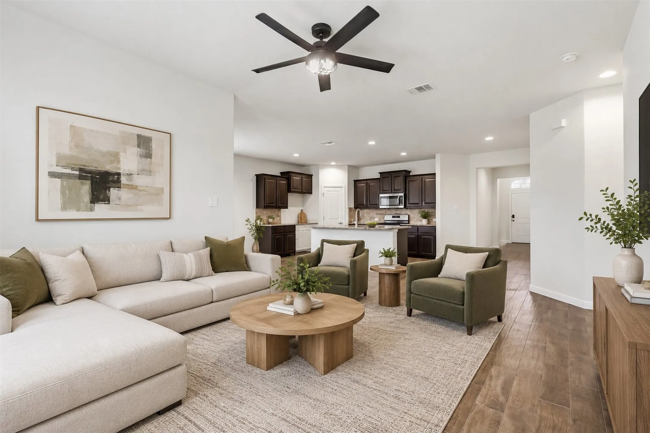 Open-concept layout. Virtually staged.