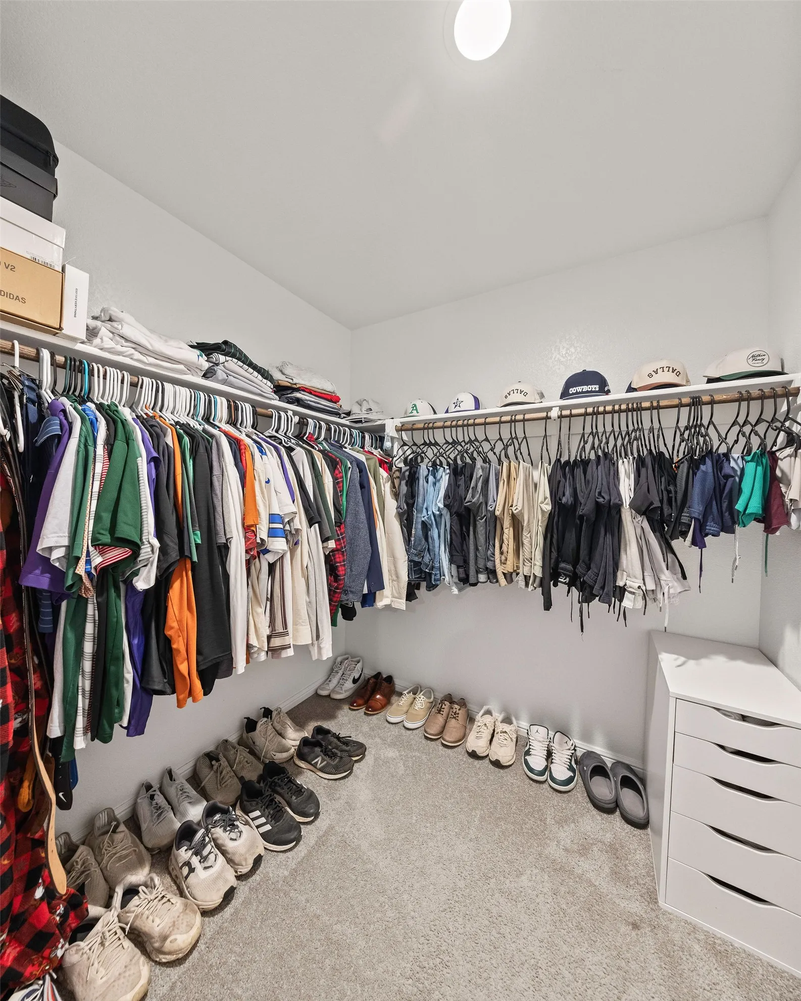 Walk in closet featuring carpet