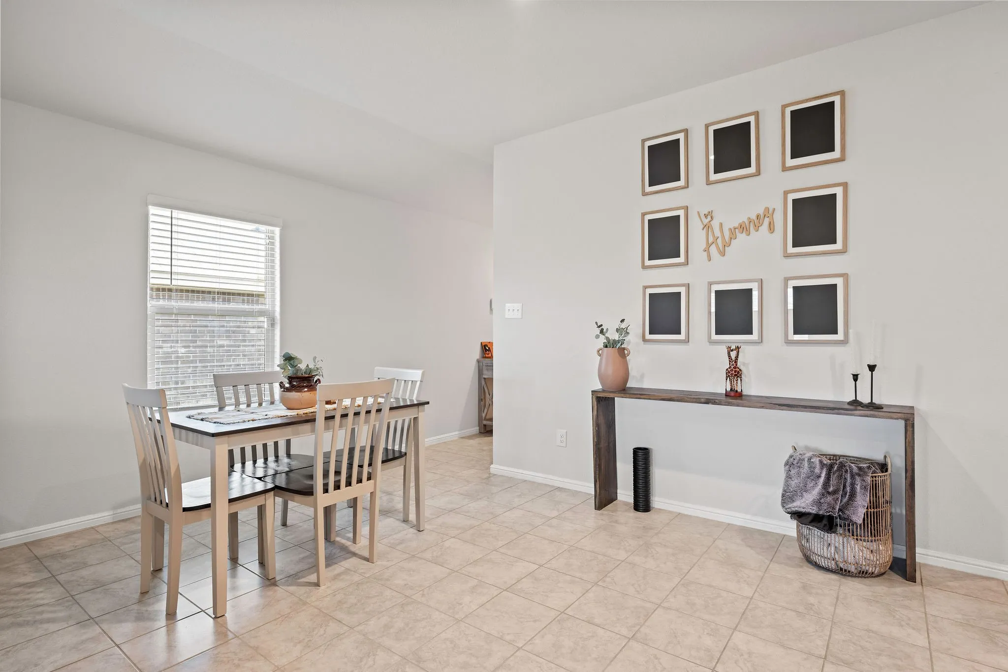 Dining space with baseboards
