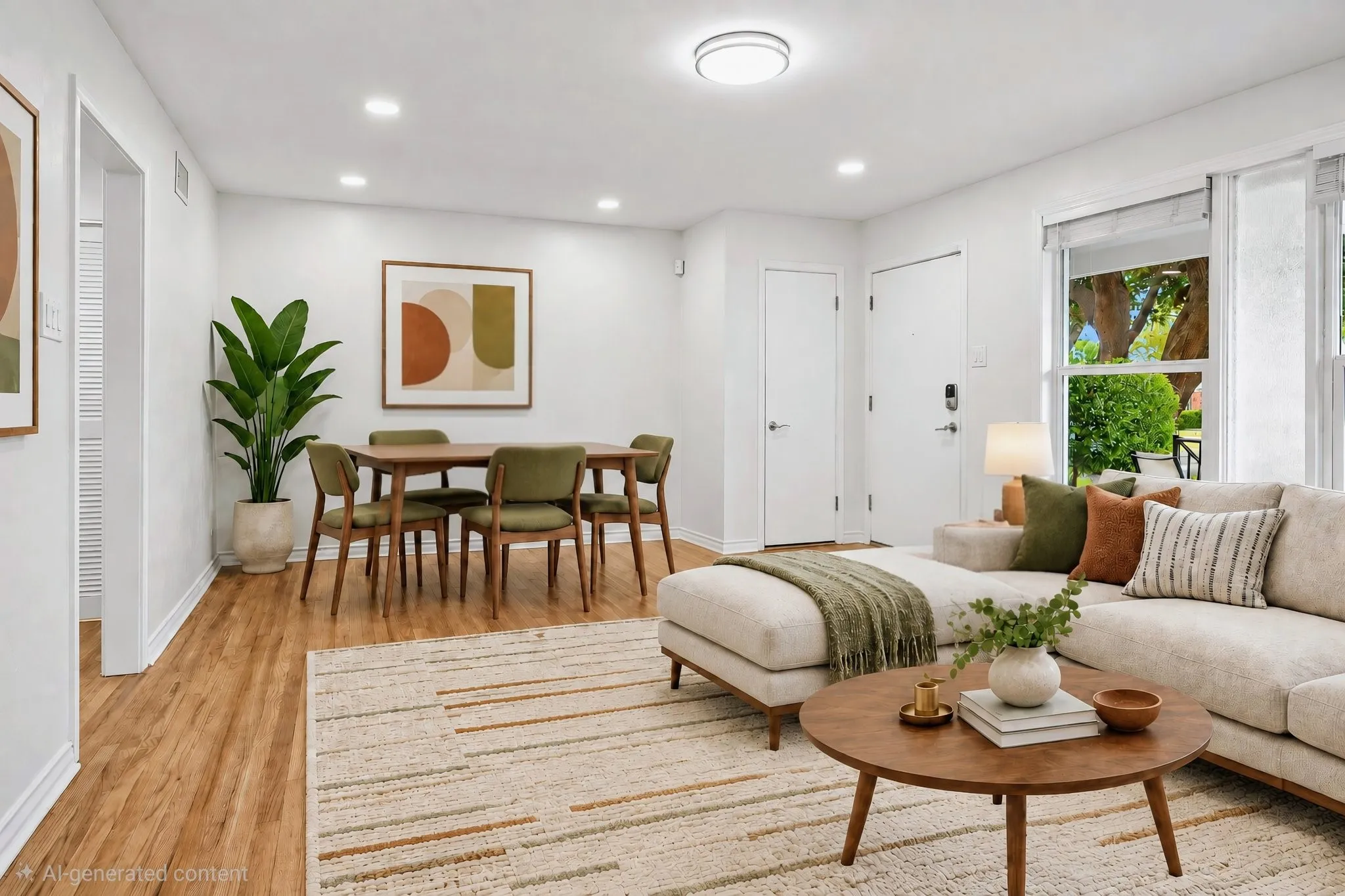 Dining area is open to living area.(Virtually Staged)