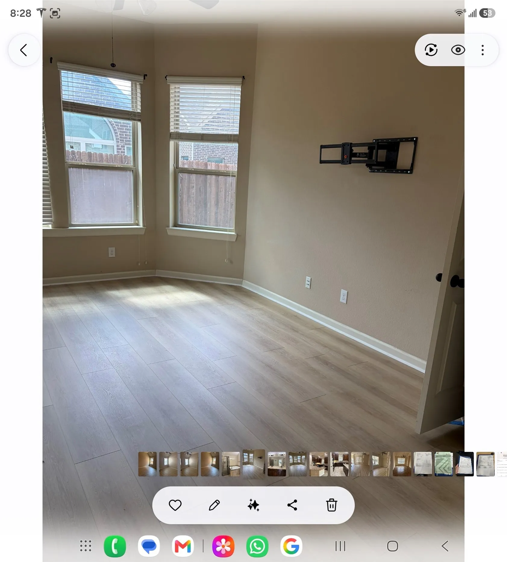 Wood-finish flooring with neutral wall tones