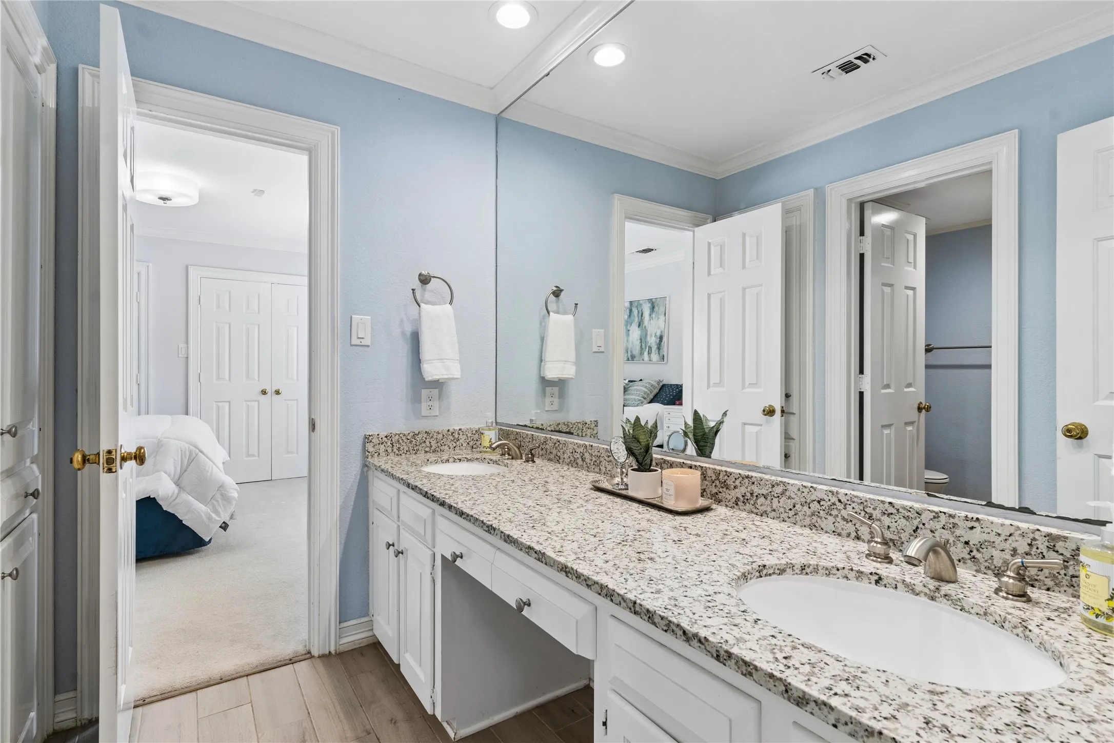 Updated Jack and Jill Bathroom with dual sinks