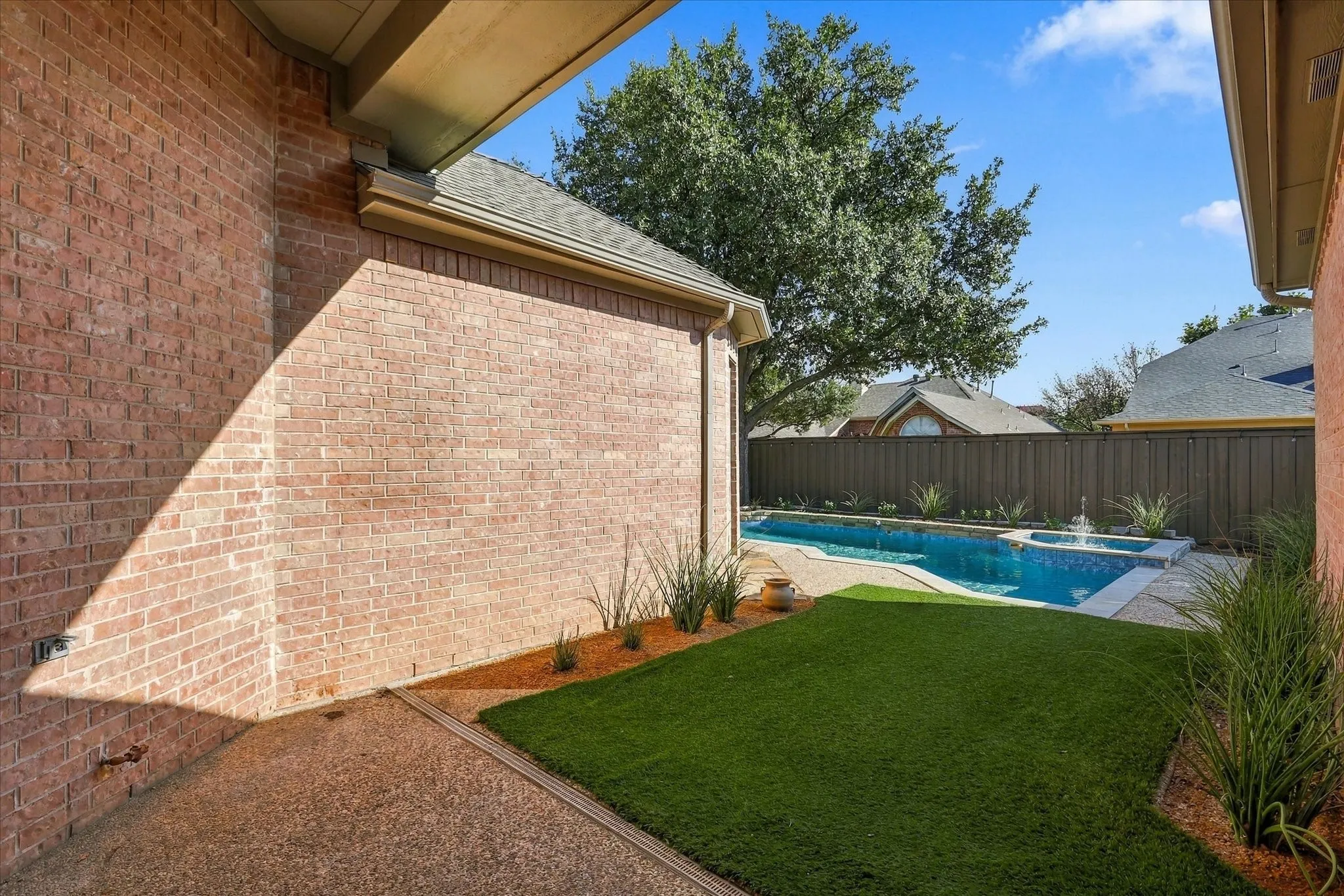 Covered Patio, Gas Hookup & Artificial Grass