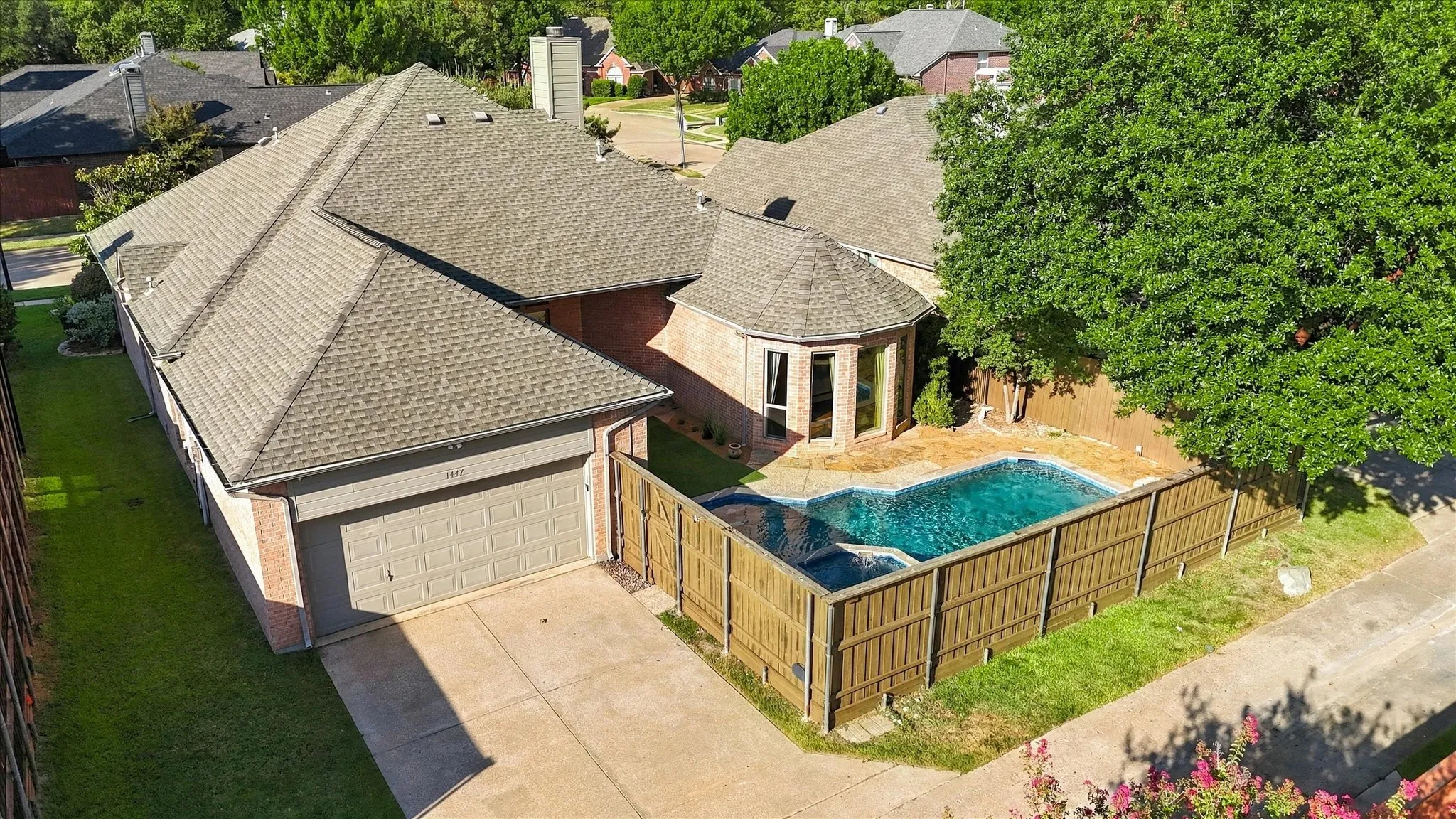 Aerial View.  2018 Roof Replacement & Gutters