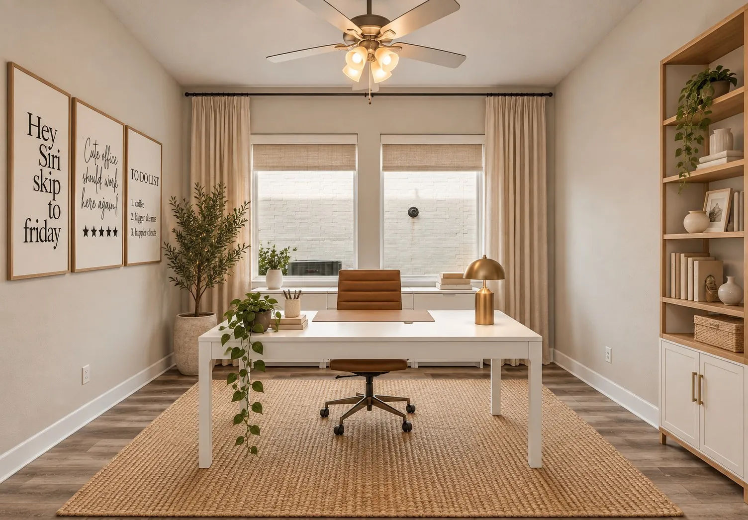 Dedicated downstairs office with French doors of 1302 20th St, Argyle, TX in Harvest by Hillwood. Virtually staged