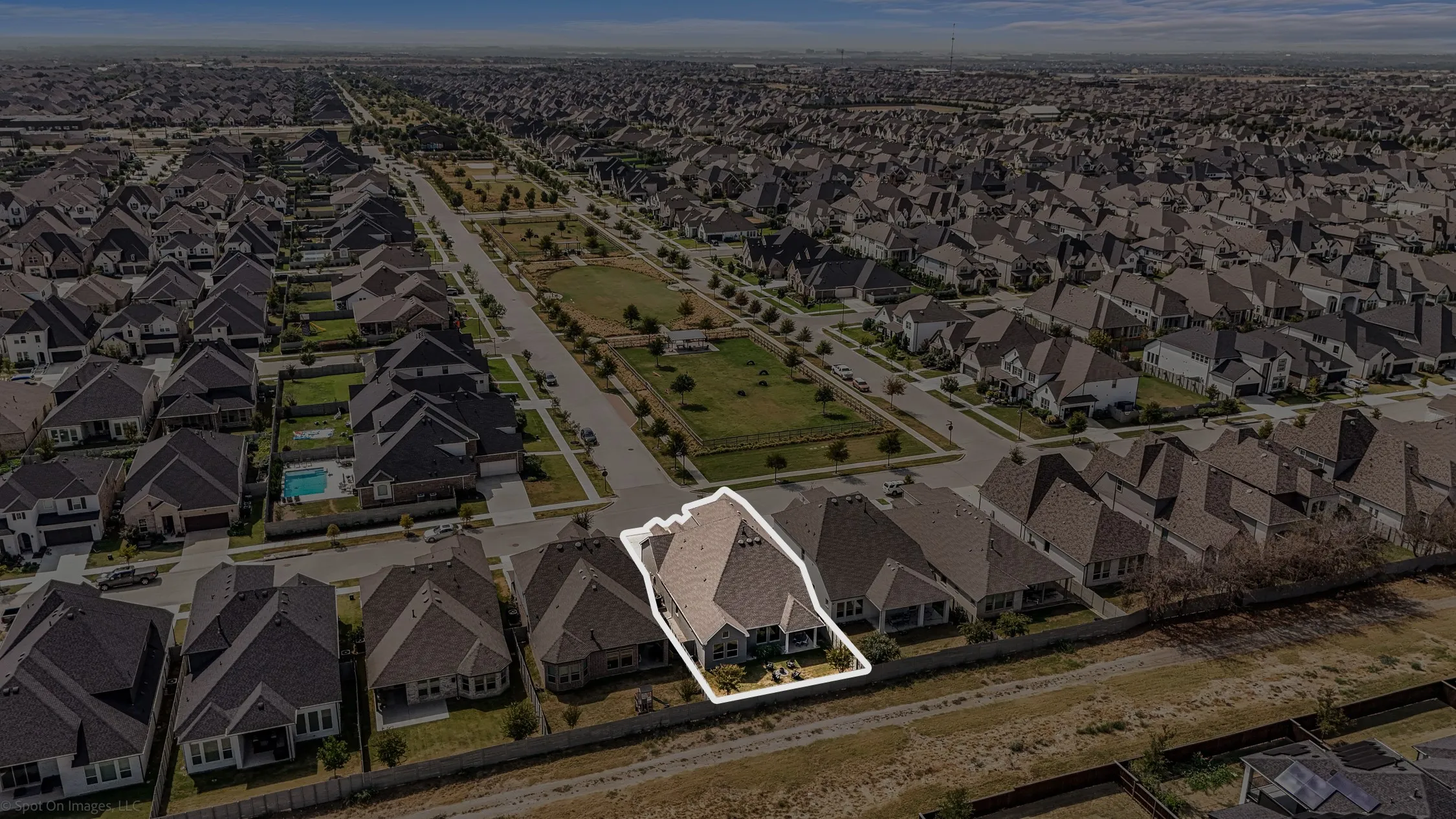 Aerial view of 1302 20th St, Argyle, TX in Harvest by Hillwood