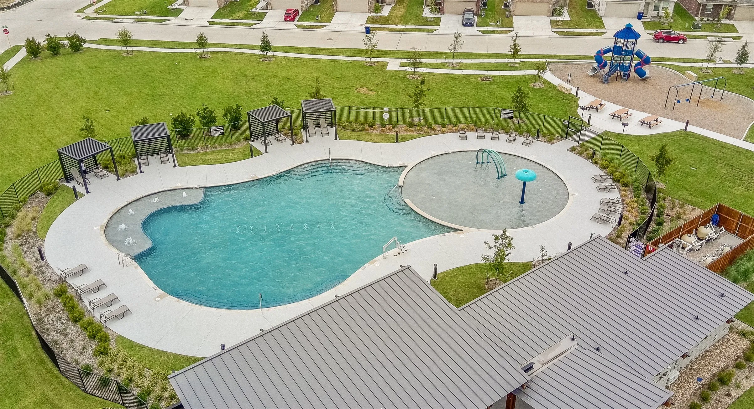 Community pool featuring a patio area