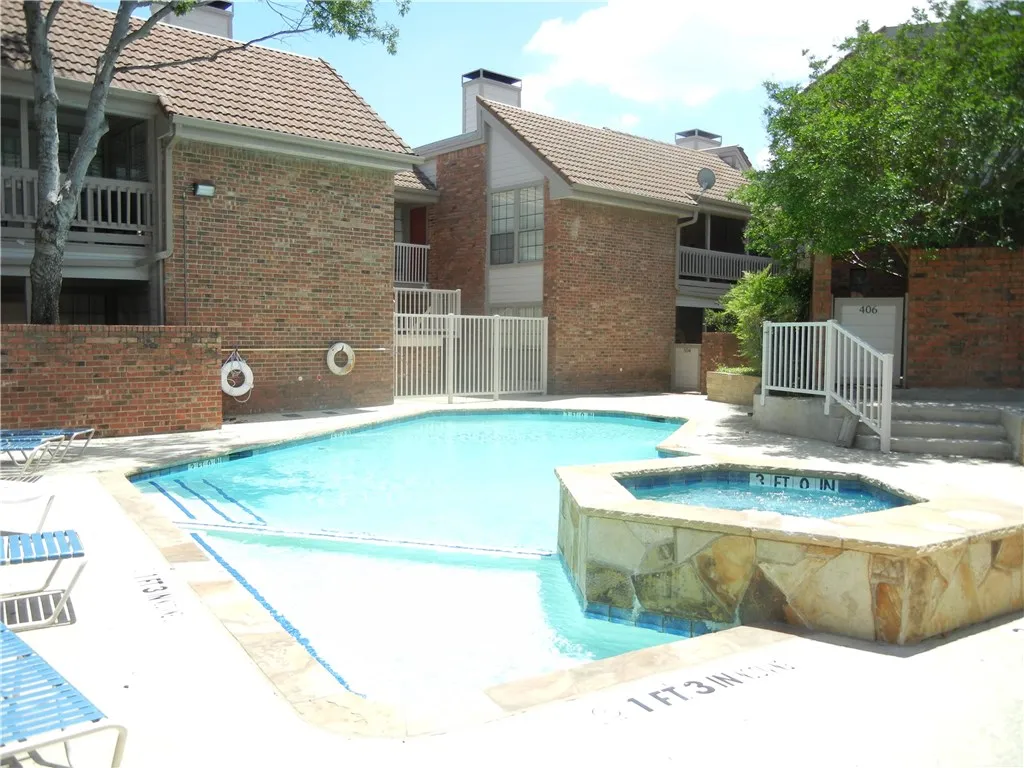 Pool with restroom area