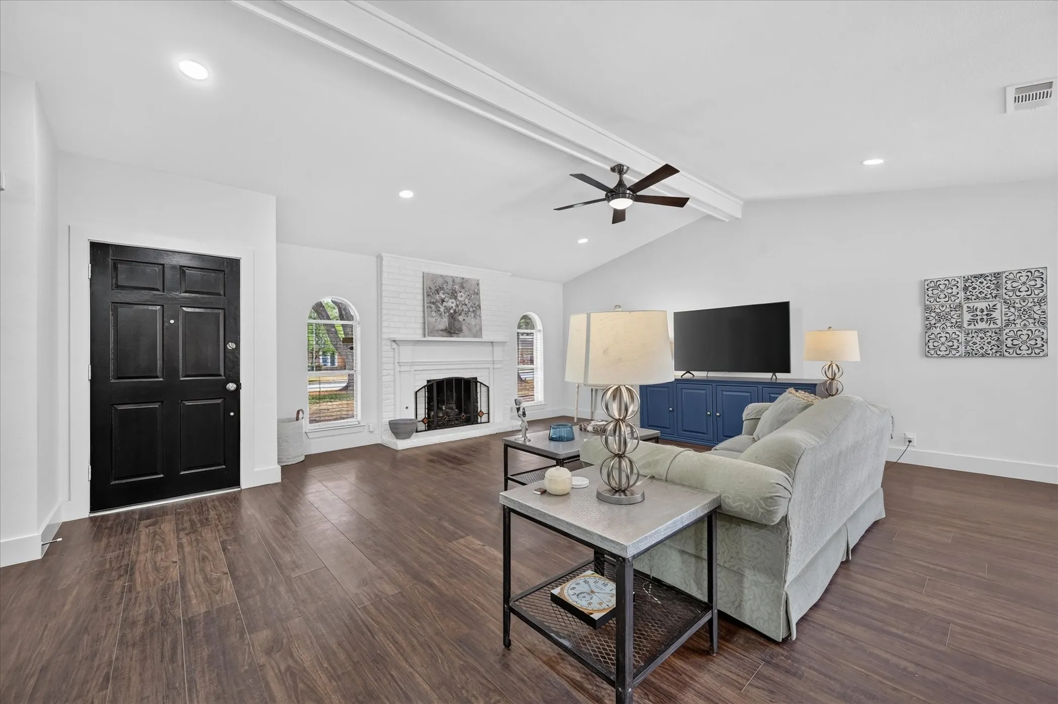 Front door and family room