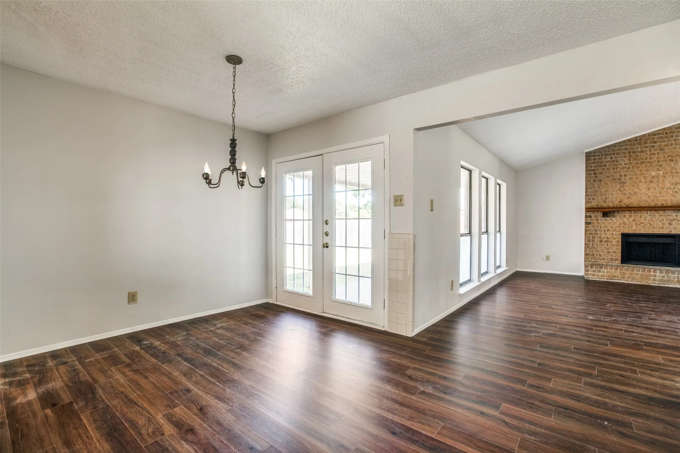 Wood-finish flooring throughout