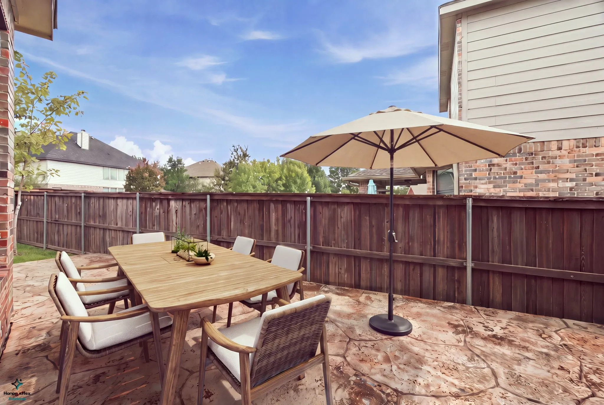 Virtually staged to show the possibilities. There is ample space for tables and chairs