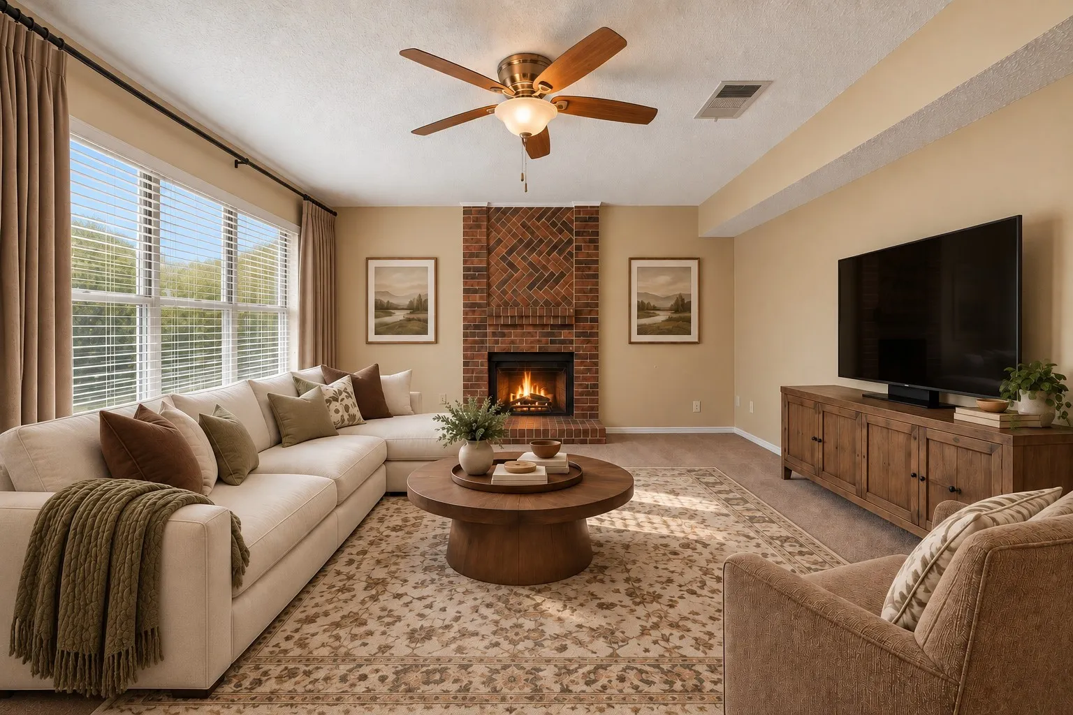 Family Room—Virtually Staged