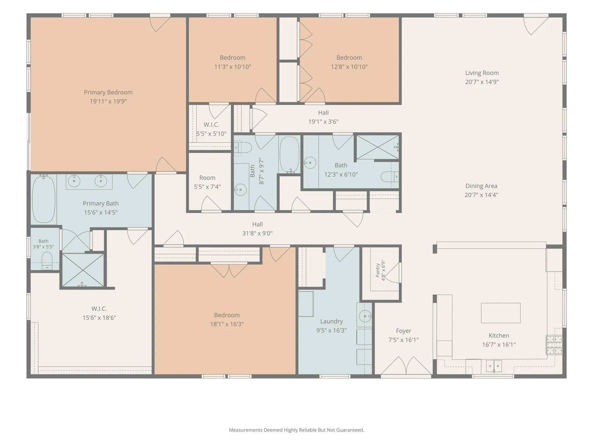 Floor plan for 3601 Oak Cir, Weatherford, TX 76088 - 3664 sq ft on 2.92 acres with a 2600 sq ft workshop