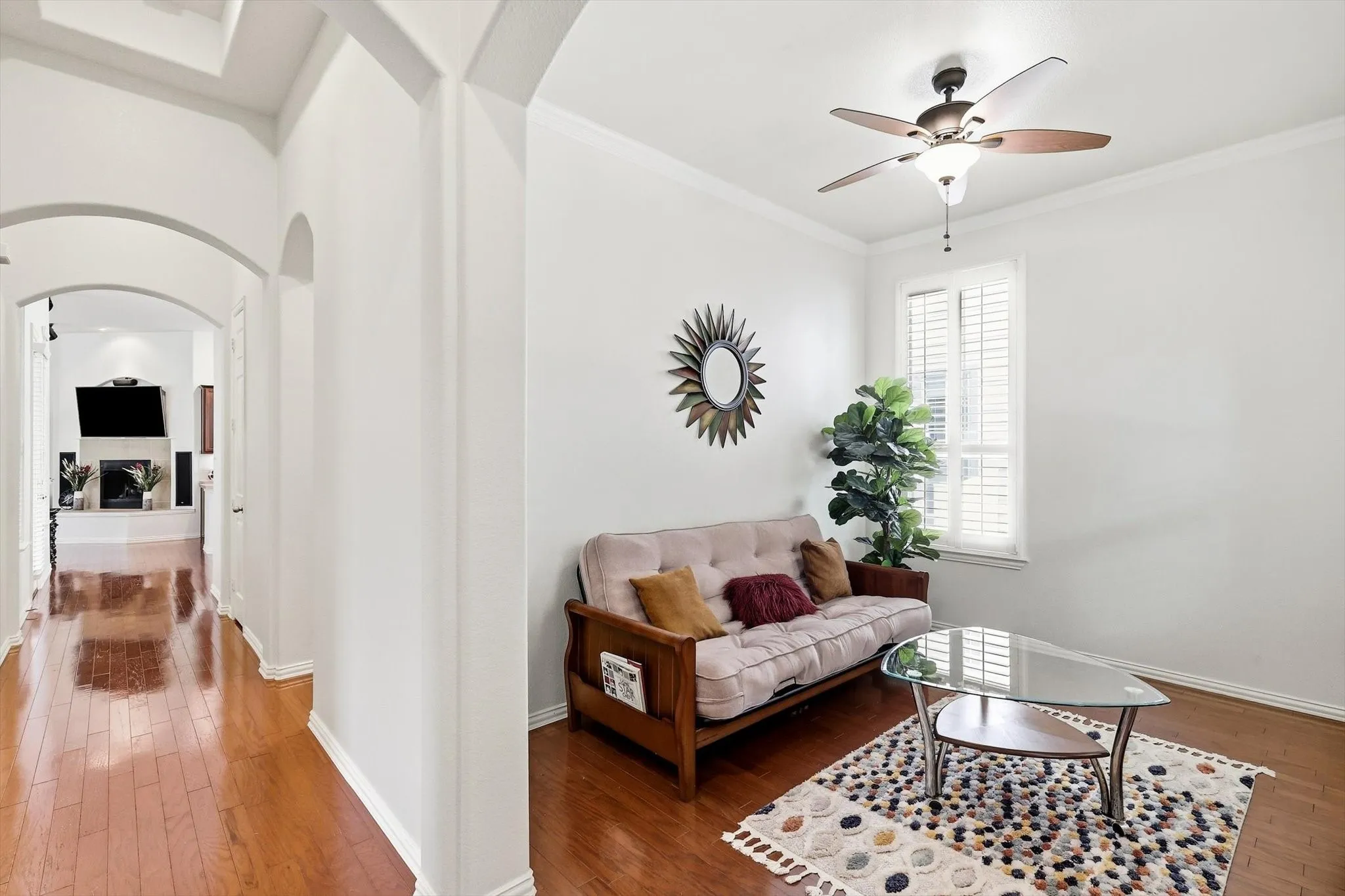 Front sitting room overlooking the entry.