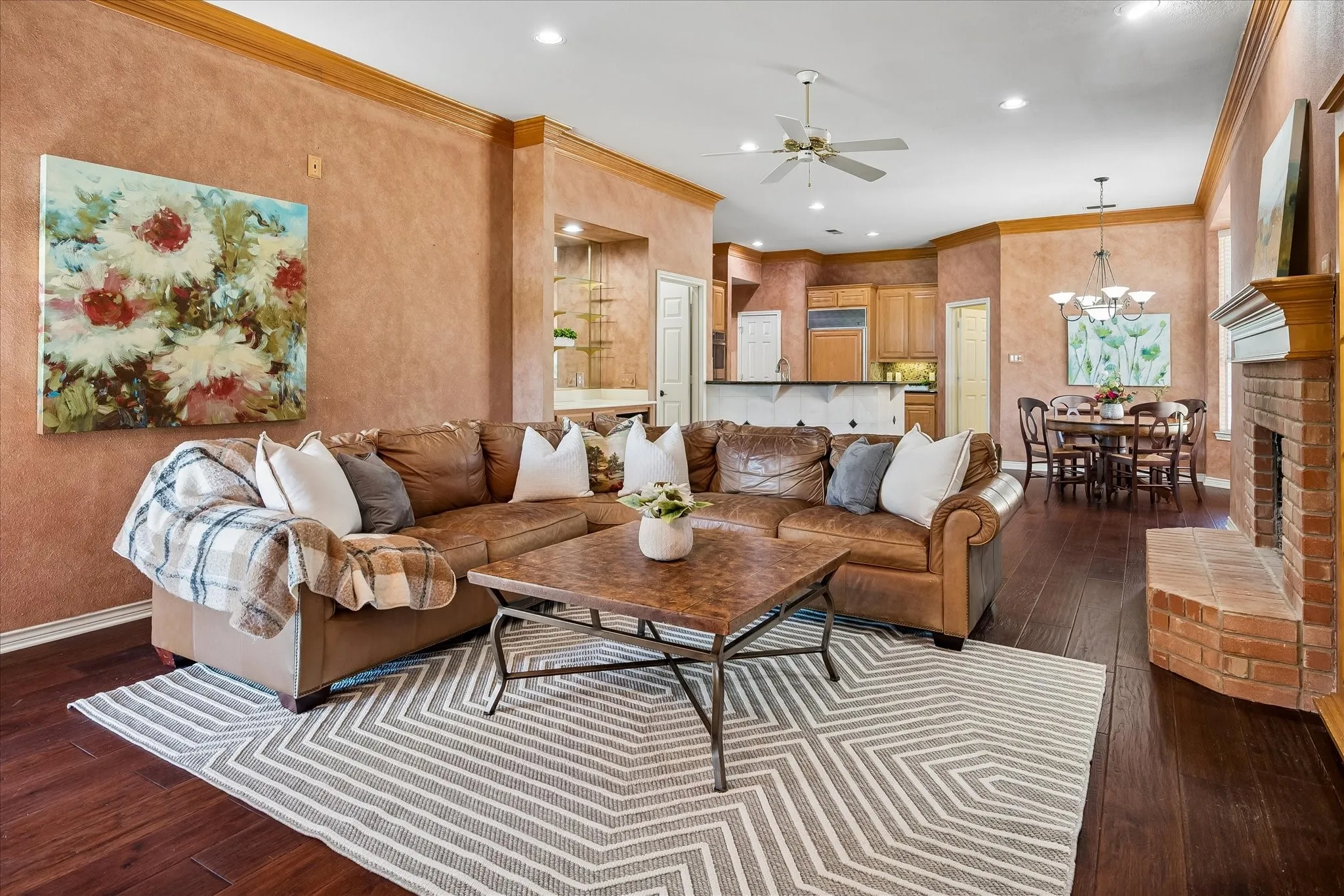 Looking back to breakfast room and kitchen.  The laundry room sits just past the kitchen