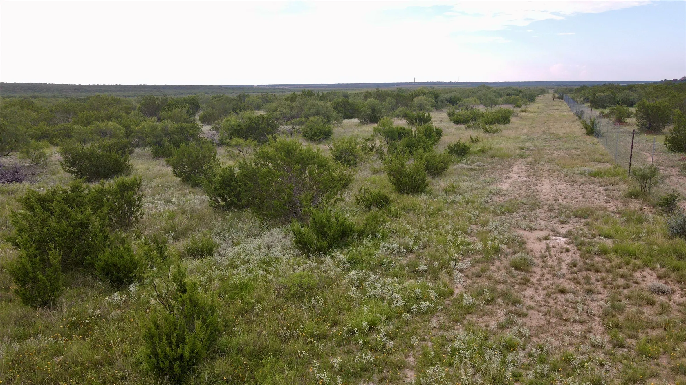 Aerial view of sparsely populated area