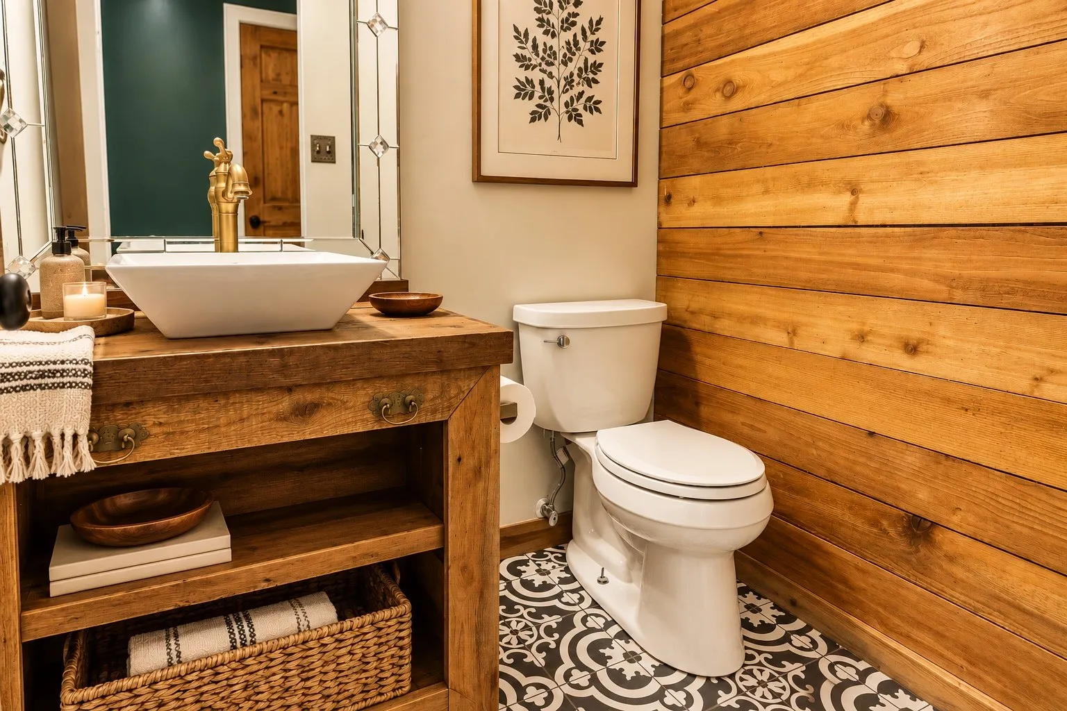 View of half bath that has been virtually staged.