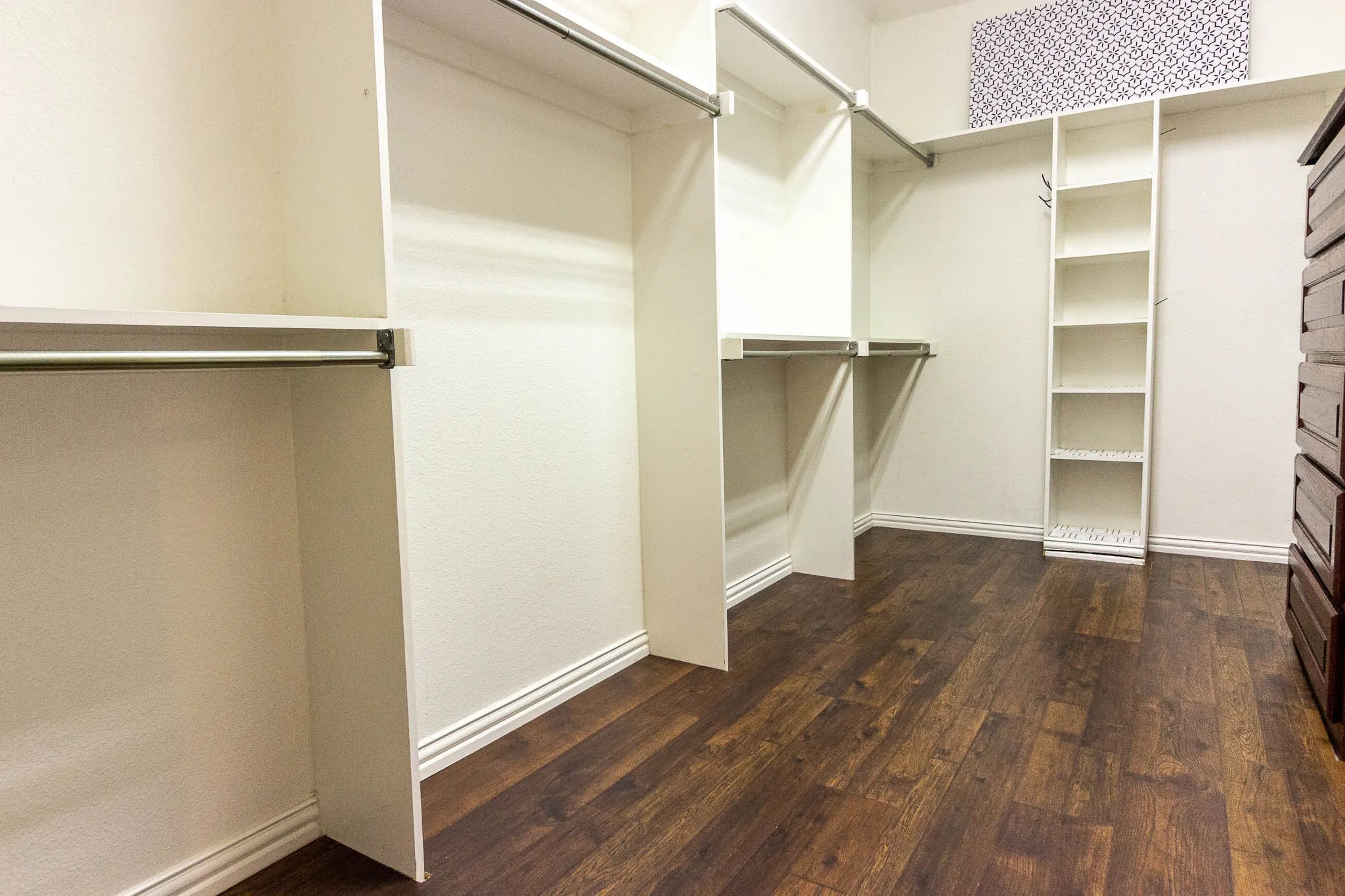 Large walk in closet off master suite