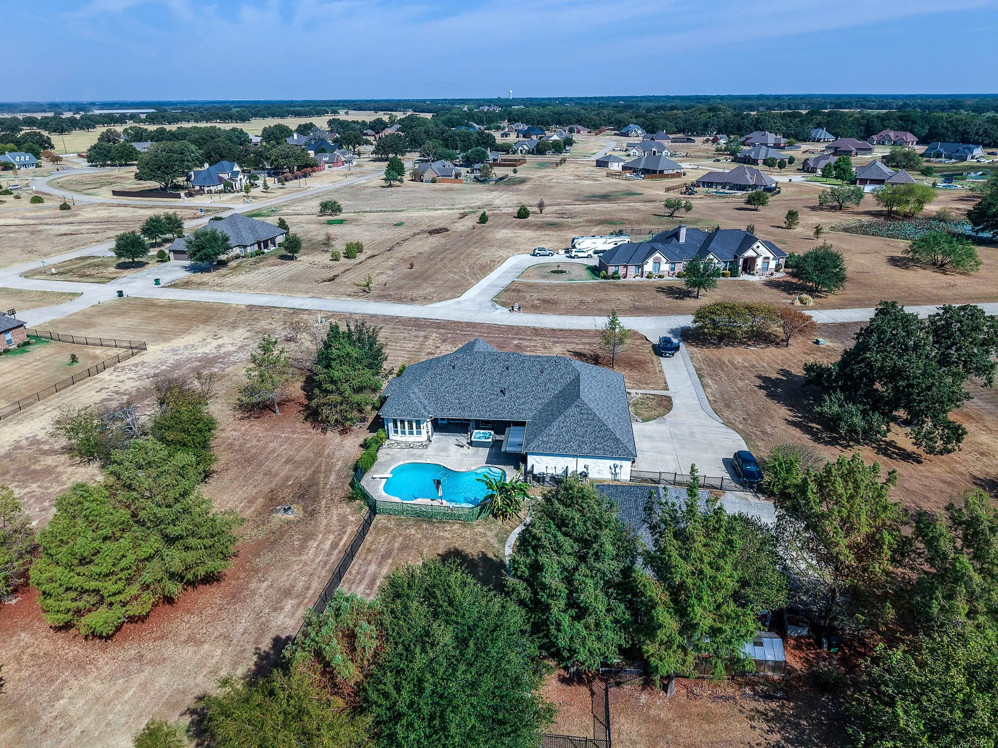 Rear aerial view of property