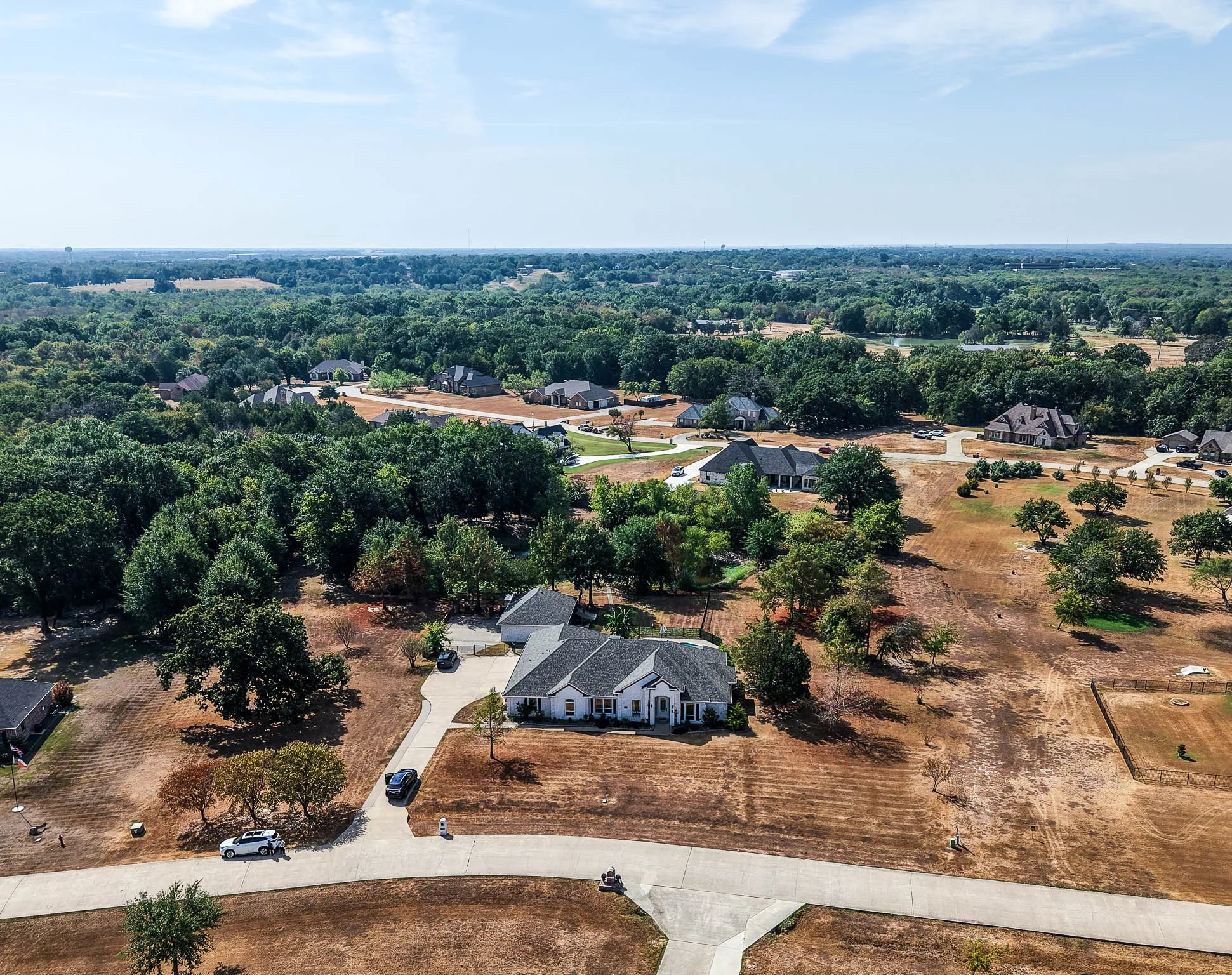 Front aerial view of property